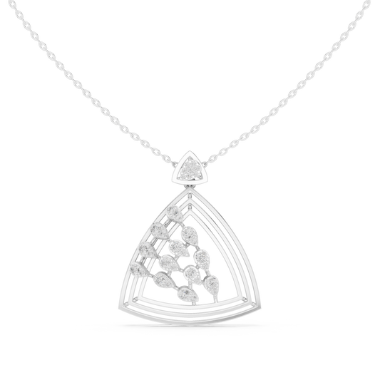 Colgante Geométrico de Declaración con Diamantes 0.72ctw en Córdoba, España | Diamantes Cultivados en Laboratorio Color D, Claridad VS | Oro 10K/18K, Plata y Platino (Disponible en Cadenas de 40 cm, 45 cm y 50 cm)
