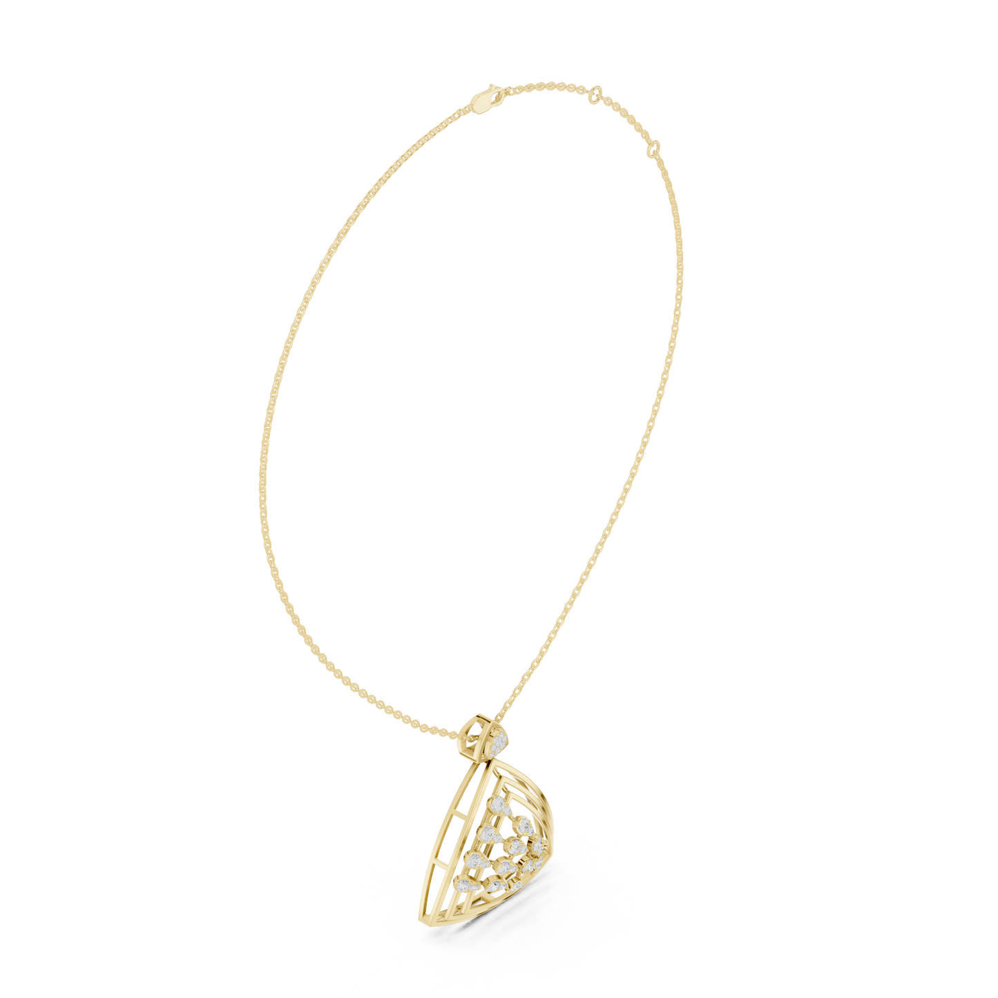 Colgante Geométrico de Declaración con Diamantes 0.72ctw en Córdoba, España | Diamantes Cultivados en Laboratorio Color D, Claridad VS | Oro 10K/18K, Plata y Platino (Disponible en Cadenas de 40 cm, 45 cm y 50 cm)
