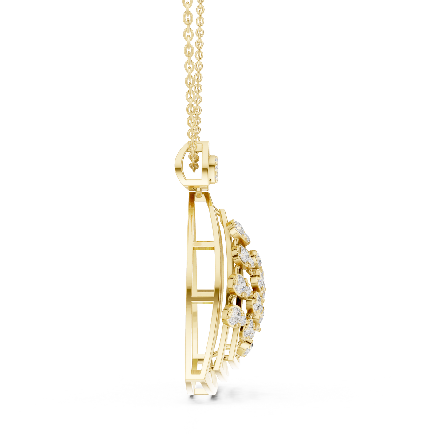 Colgante Geométrico de Declaración con Diamantes 0.72ctw en Córdoba, España | Diamantes Cultivados en Laboratorio Color D, Claridad VS | Oro 10K/18K, Plata y Platino (Disponible en Cadenas de 40 cm, 45 cm y 50 cm)