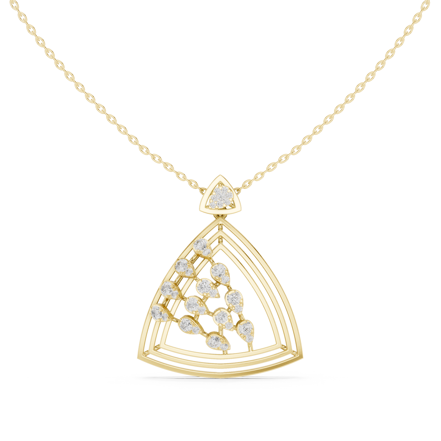 Colgante Geométrico de Declaración con Diamantes 0.72ctw en Córdoba, España | Diamantes Cultivados en Laboratorio Color D, Claridad VS | Oro 10K/18K, Plata y Platino (Disponible en Cadenas de 40 cm, 45 cm y 50 cm)
