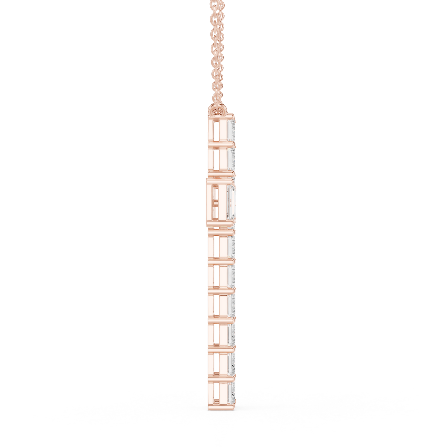 Colgante Cruz con Diamantes Corte Esmeralda 7.00ctw en Córdoba, España | Diamantes Creados en Laboratorio Color D Claridad VS | Oro 10K/18K, Plata y Platino (Disponible en Cadenas de 40cm, 45cm y 50cm)