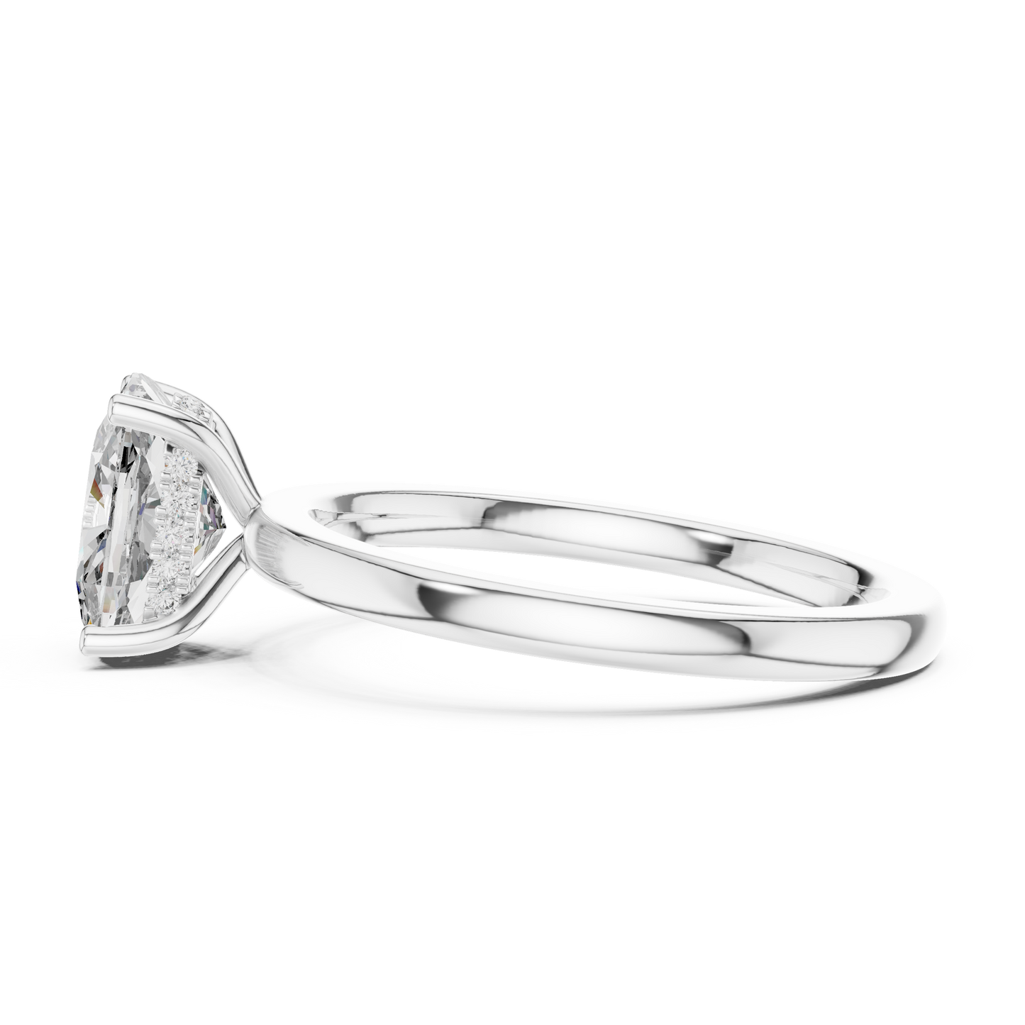 Anillo Solitario Corte Radiant 2.07ctw con Halo Oculto en Córdoba, España | Diamante Creado en Laboratorio Color D Claridad VS | Oro 10K/18K, Plata y Platino (Tallas Disponibles 8–20)