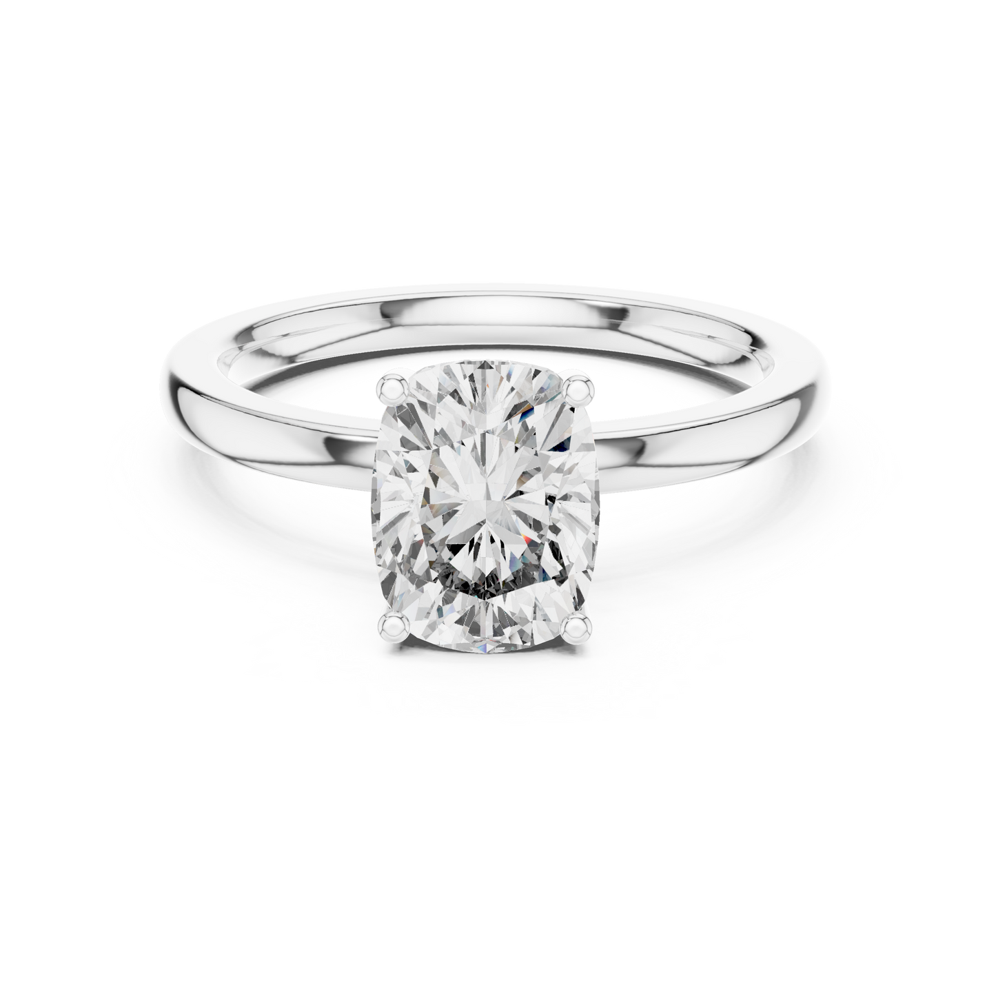 Anillo Solitario Corte Radiant 2.07ctw con Halo Oculto en Córdoba, España | Diamante Creado en Laboratorio Color D Claridad VS | Oro 10K/18K, Plata y Platino (Tallas Disponibles 8–20)