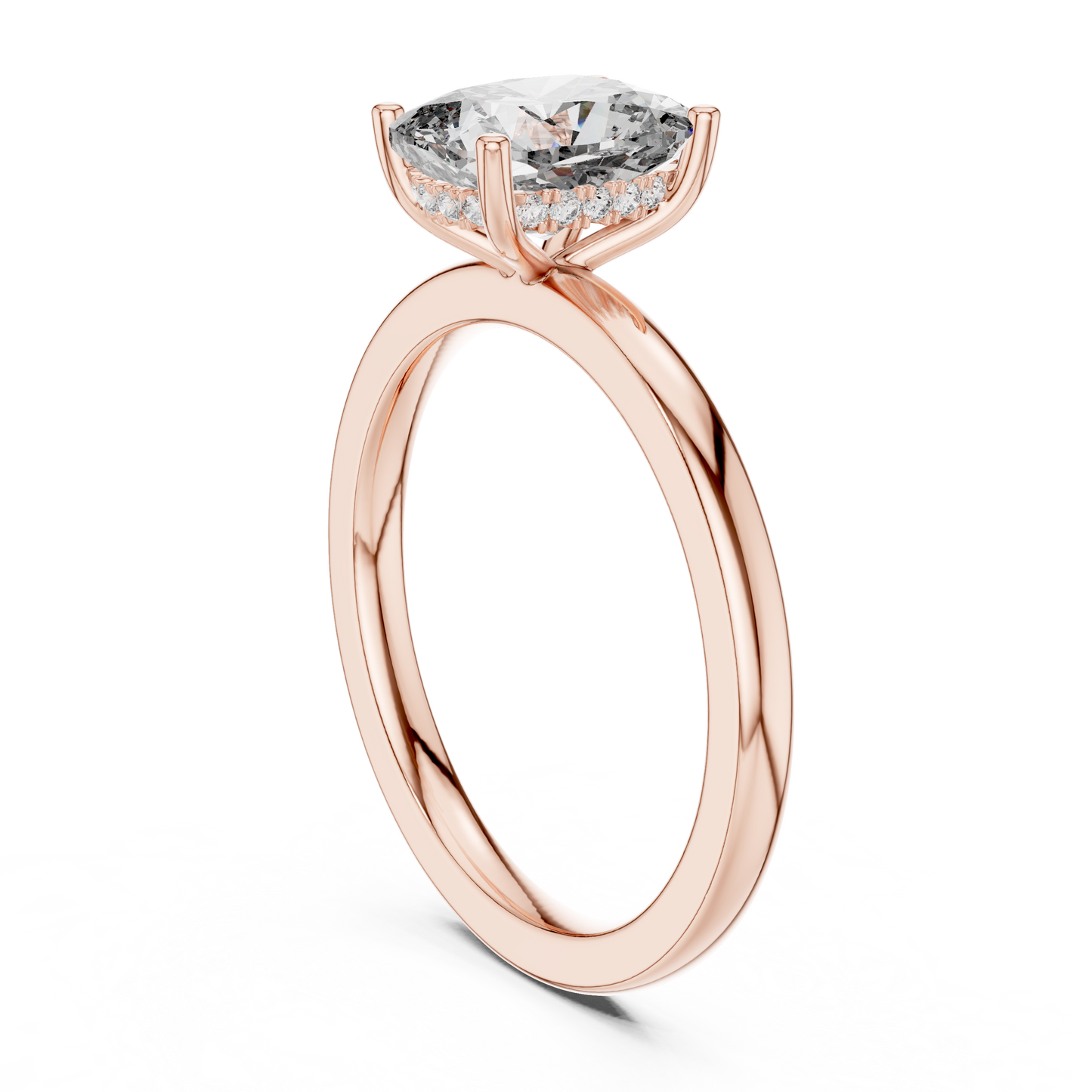 Anillo Solitario Corte Radiant 2.07ctw con Halo Oculto en Córdoba, España | Diamante Creado en Laboratorio Color D Claridad VS | Oro 10K/18K, Plata y Platino (Tallas Disponibles 8–20)
