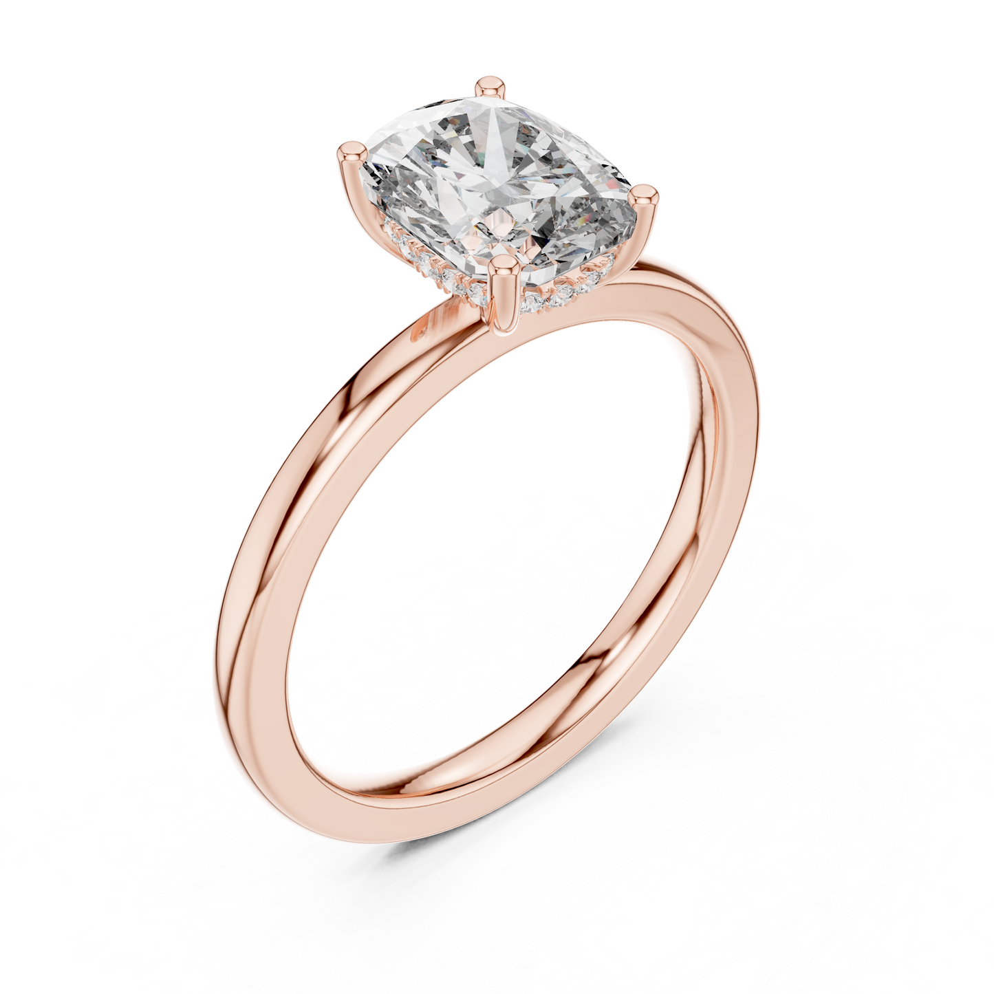 Anillo Solitario Corte Radiant 2.07ctw con Halo Oculto en Córdoba, España | Diamante Creado en Laboratorio Color D Claridad VS | Oro 10K/18K, Plata y Platino (Tallas Disponibles 8–20)
