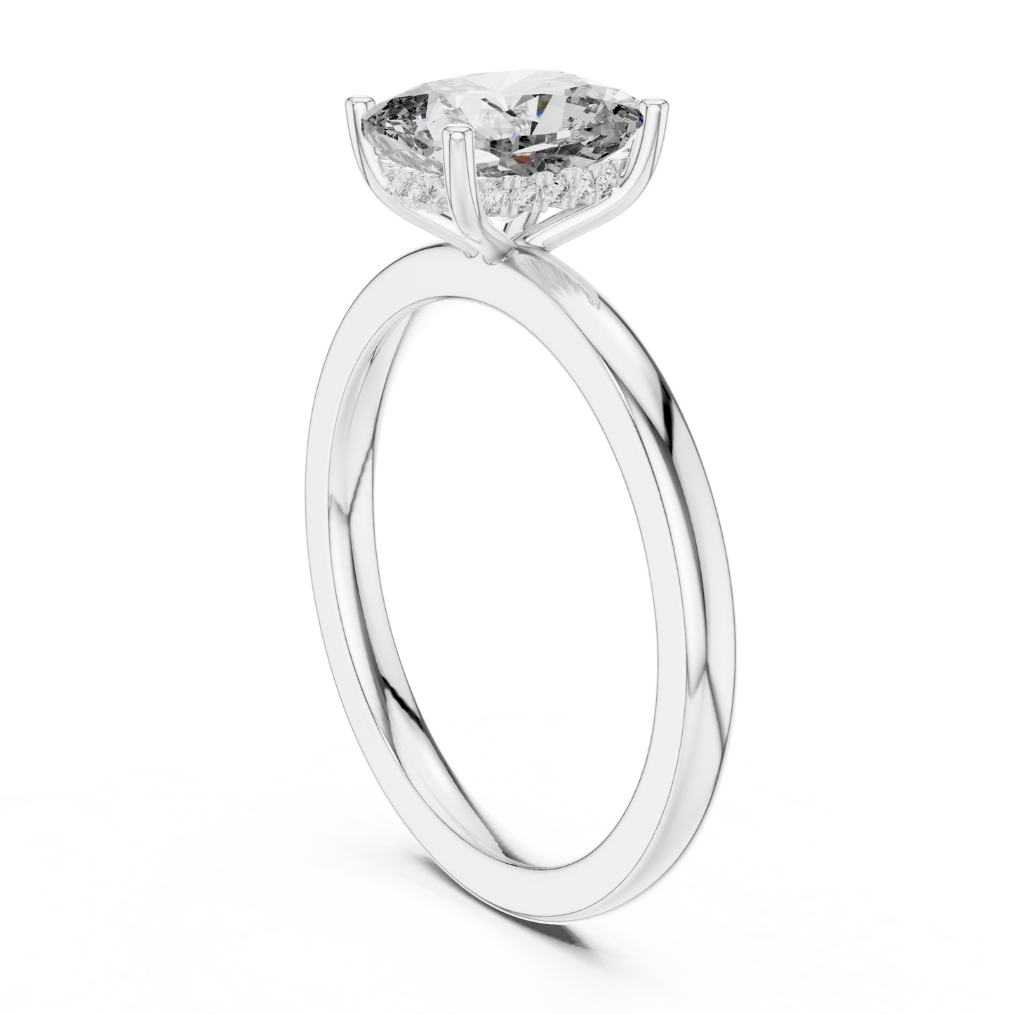Anillo Solitario Corte Radiant 2.07ctw con Halo Oculto en Córdoba, España | Diamante Creado en Laboratorio Color D Claridad VS | Oro 10K/18K, Plata y Platino (Tallas Disponibles 8–20)