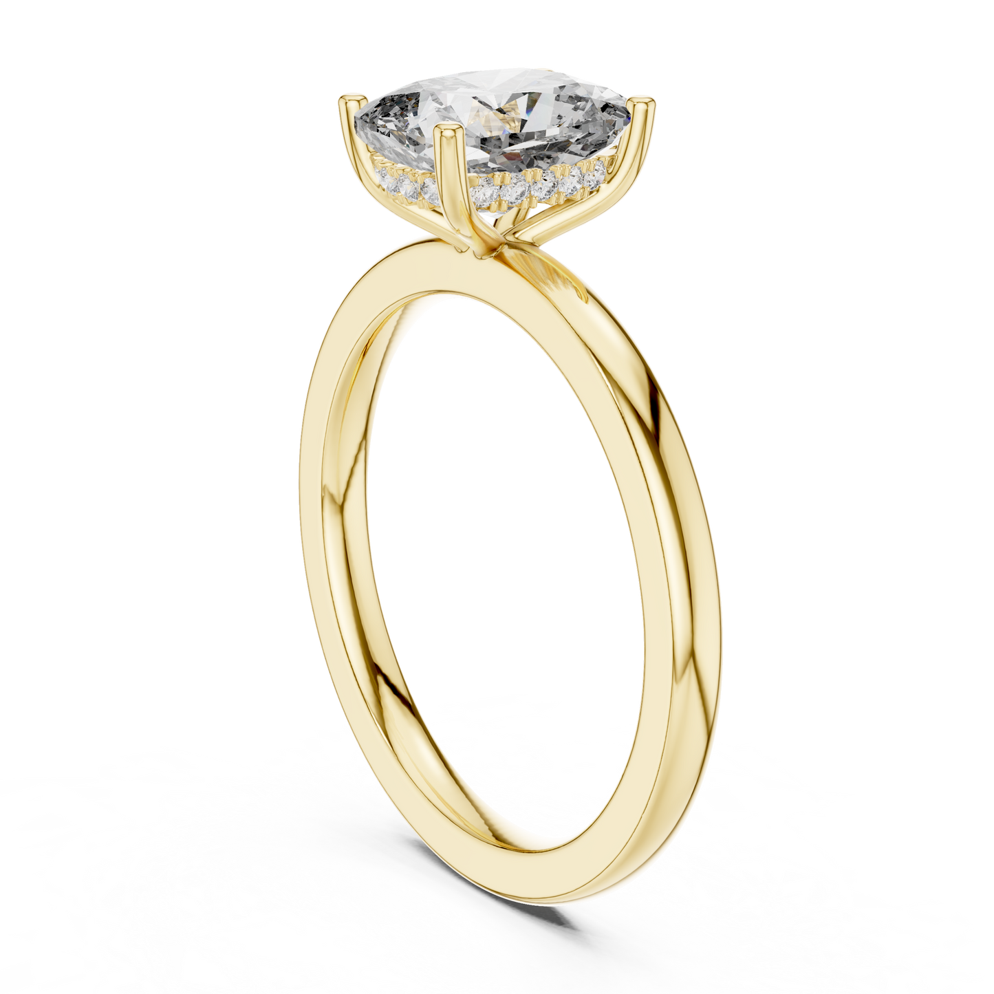 Anillo Solitario Corte Radiant 2.07ctw con Halo Oculto en Córdoba, España | Diamante Creado en Laboratorio Color D Claridad VS | Oro 10K/18K, Plata y Platino (Tallas Disponibles 8–20)