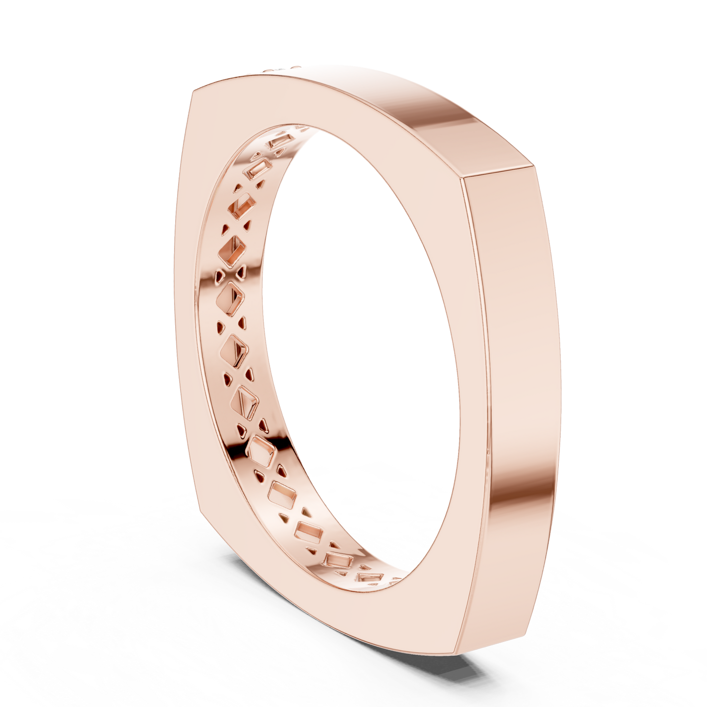 Anillo Minimalista Cuadrado con Solitario en Córdoba, España | Diamante Redondo Brillante de 1.70 mm Cultivado en Laboratorio | Oro 10K/18K, Plata y Platino (Tallas Disponibles 8–20)