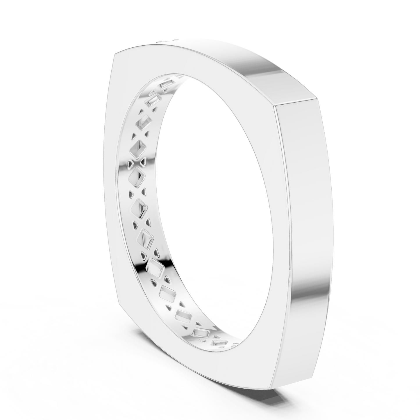 Anillo Minimalista Cuadrado con Solitario en Córdoba, España | Diamante Redondo Brillante de 1.70 mm Cultivado en Laboratorio | Oro 10K/18K, Plata y Platino (Tallas Disponibles 8–20)