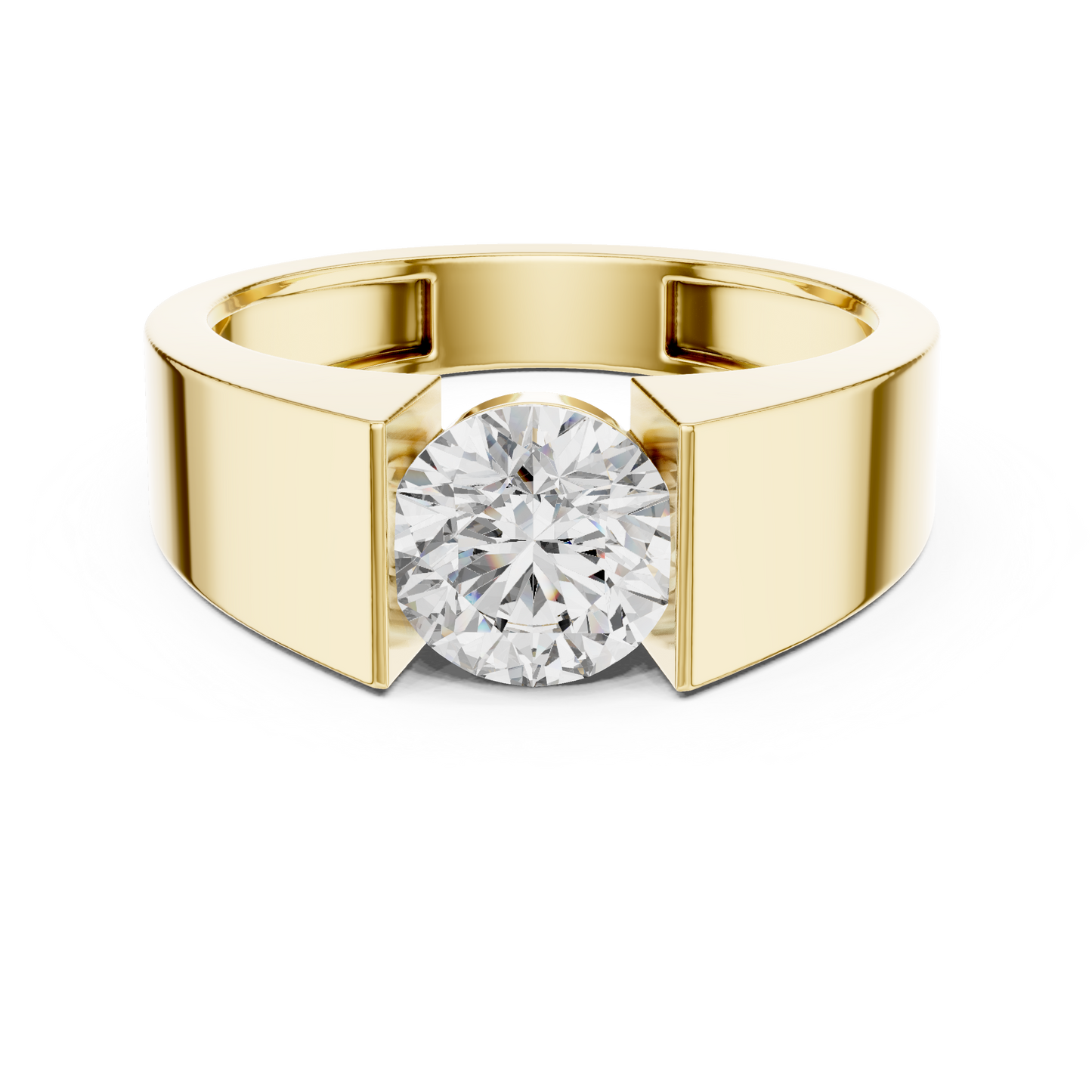 Anillo Solitario 1.50ct Redondo Brillante con Engaste Tipo Tensión en Córdoba, España | Aro Cónico Audaz | Diamante Cultivado en Laboratorio Color D Claridad VS | Oro 10K/18K, Plata y Platino (Tallas Disponibles 8–20)