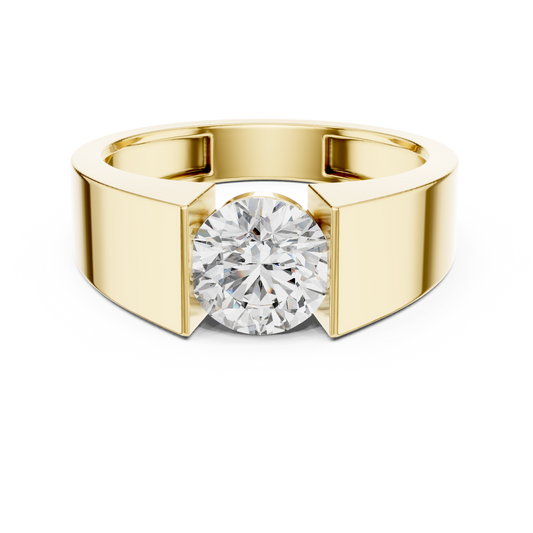 Anillo Solitario 1.50ct Redondo Brillante con Engaste Tipo Tensión en Córdoba, España | Aro Cónico Audaz | Diamante Cultivado en Laboratorio Color D Claridad VS | Oro 10K/18K, Plata y Platino (Tallas Disponibles 8–20)