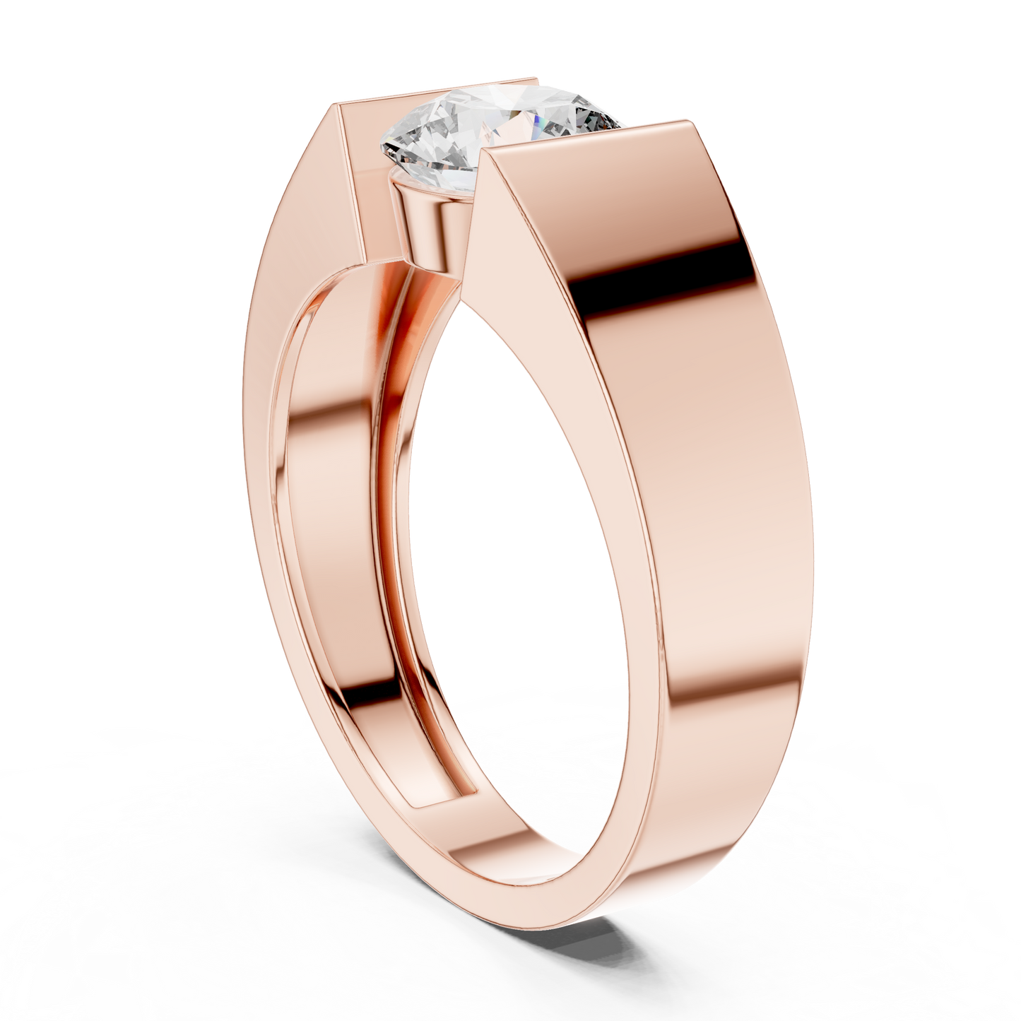 Anillo Solitario 1.50ct Redondo Brillante con Engaste Tipo Tensión en Córdoba, España | Aro Cónico Audaz | Diamante Cultivado en Laboratorio Color D Claridad VS | Oro 10K/18K, Plata y Platino (Tallas Disponibles 8–20)