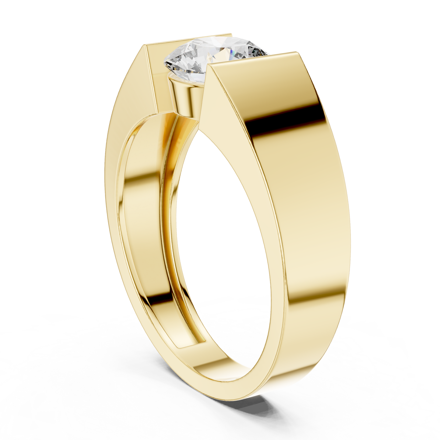 Anillo Solitario 1.50ct Redondo Brillante con Engaste Tipo Tensión en Córdoba, España | Aro Cónico Audaz | Diamante Cultivado en Laboratorio Color D Claridad VS | Oro 10K/18K, Plata y Platino (Tallas Disponibles 8–20)