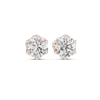 Pendientes Solitarios de Diamante Redondo Brillante 2.00ctw | Engaste Canasta Loto Intrincado | Diamantes Creados en Laboratorio Color D Claridad VS | Oro 10K/18K, Plata y Platino