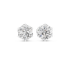 Pendientes Solitarios de Diamante Redondo Brillante 2.00ctw | Engaste Canasta Loto Intrincado | Diamantes Creados en Laboratorio Color D Claridad VS | Oro 10K/18K, Plata y Platino