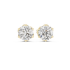 Pendientes Solitarios de Diamante Redondo Brillante 2.00ctw | Engaste Canasta Loto Intrincado | Diamantes Creados en Laboratorio Color D Claridad VS | Oro 10K/18K, Plata y Platino