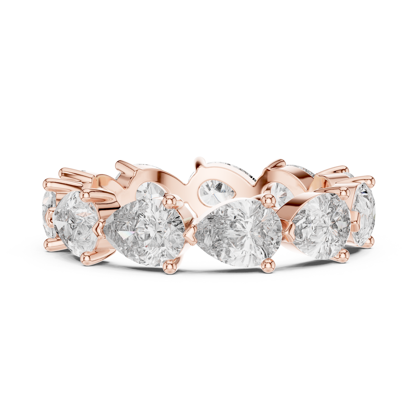 Anillo Eternity con Diamantes Corte Pera 3.13ctw en Córdoba, España | Diamante Creado en Laboratorio Color D Claridad VS | Oro 10K/18K, Plata y Platino (Tallas Disponibles 8-20)