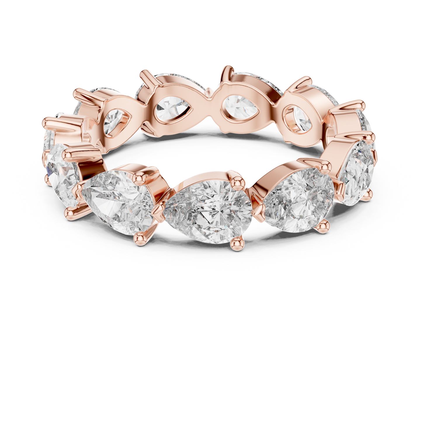 Anillo Eternity con Diamantes Corte Pera 3.13ctw en Córdoba, España | Diamante Creado en Laboratorio Color D Claridad VS | Oro 10K/18K, Plata y Platino (Tallas Disponibles 8-20)