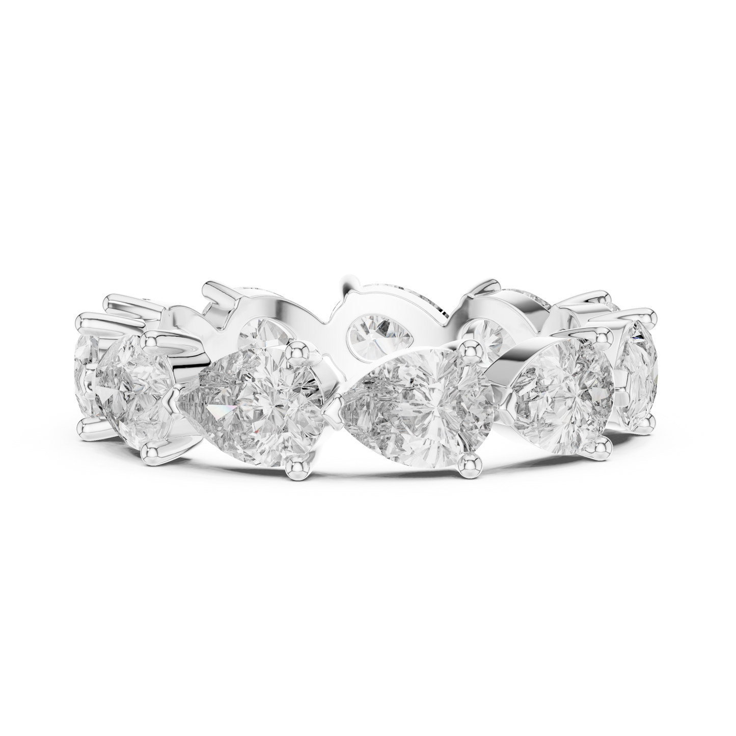 Anillo Eternity con Diamantes Corte Pera 3.13ctw en Córdoba, España | Diamante Creado en Laboratorio Color D Claridad VS | Oro 10K/18K, Plata y Platino (Tallas Disponibles 8-20)