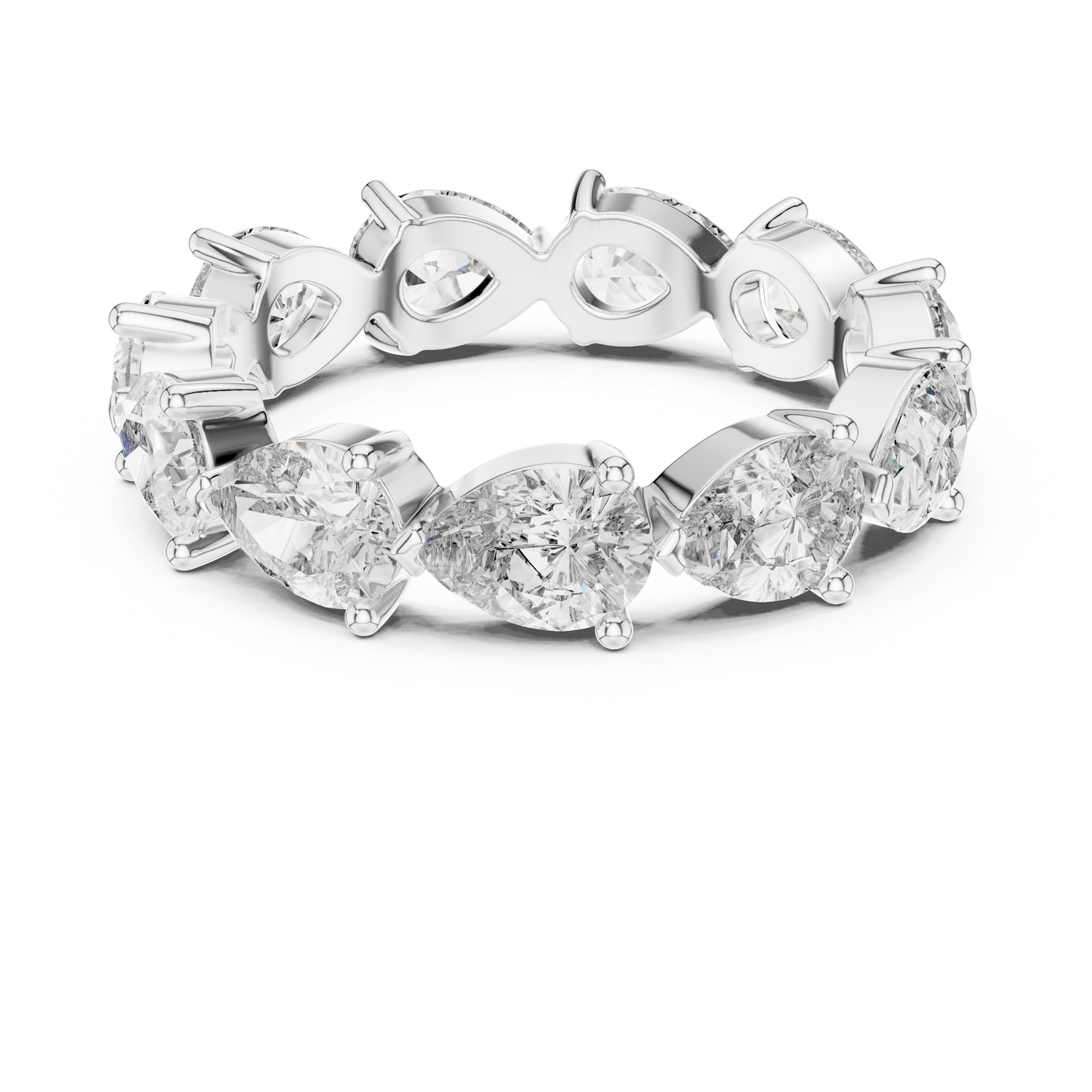 Anillo Eternity con Diamantes Corte Pera 3.13ctw en Córdoba, España | Diamante Creado en Laboratorio Color D Claridad VS | Oro 10K/18K, Plata y Platino (Tallas Disponibles 8-20)