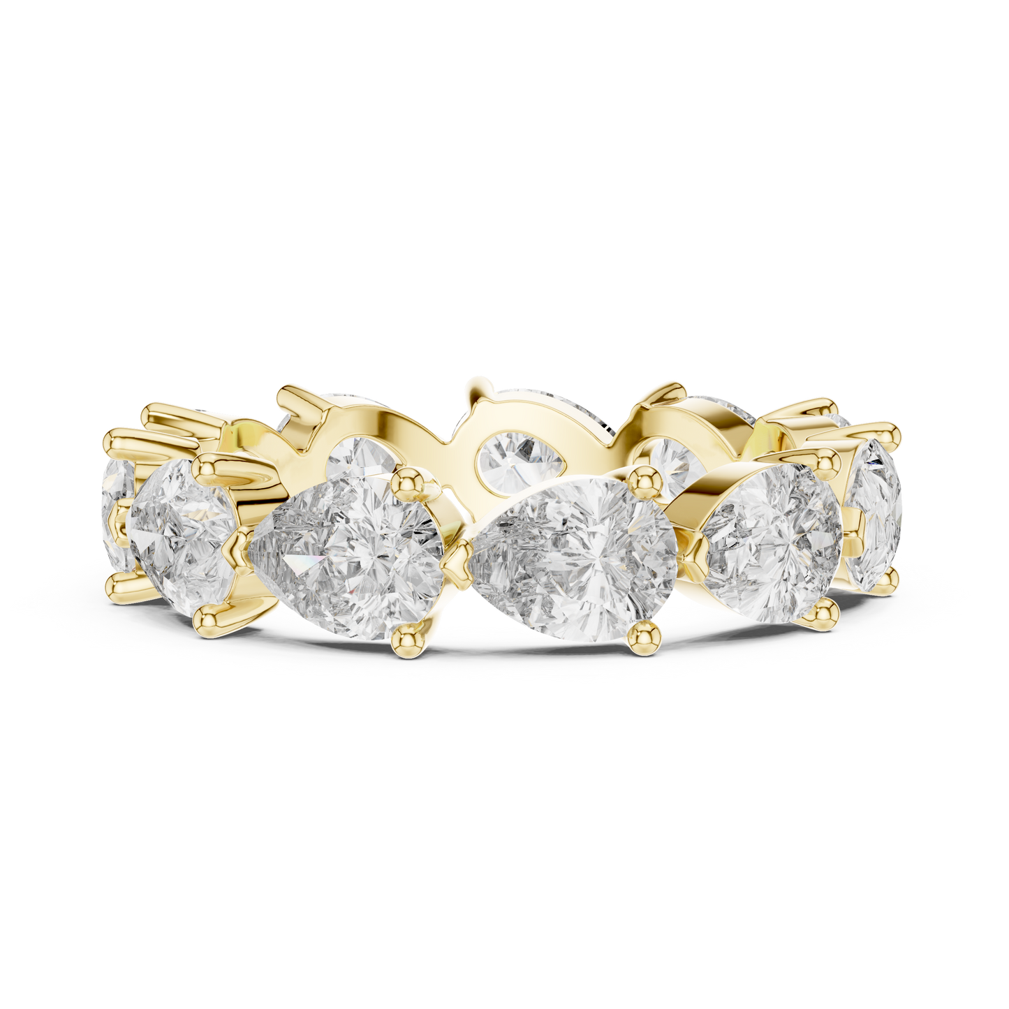 Anillo Eternity con Diamantes Corte Pera 3.13ctw en Córdoba, España | Diamante Creado en Laboratorio Color D Claridad VS | Oro 10K/18K, Plata y Platino (Tallas Disponibles 8-20)