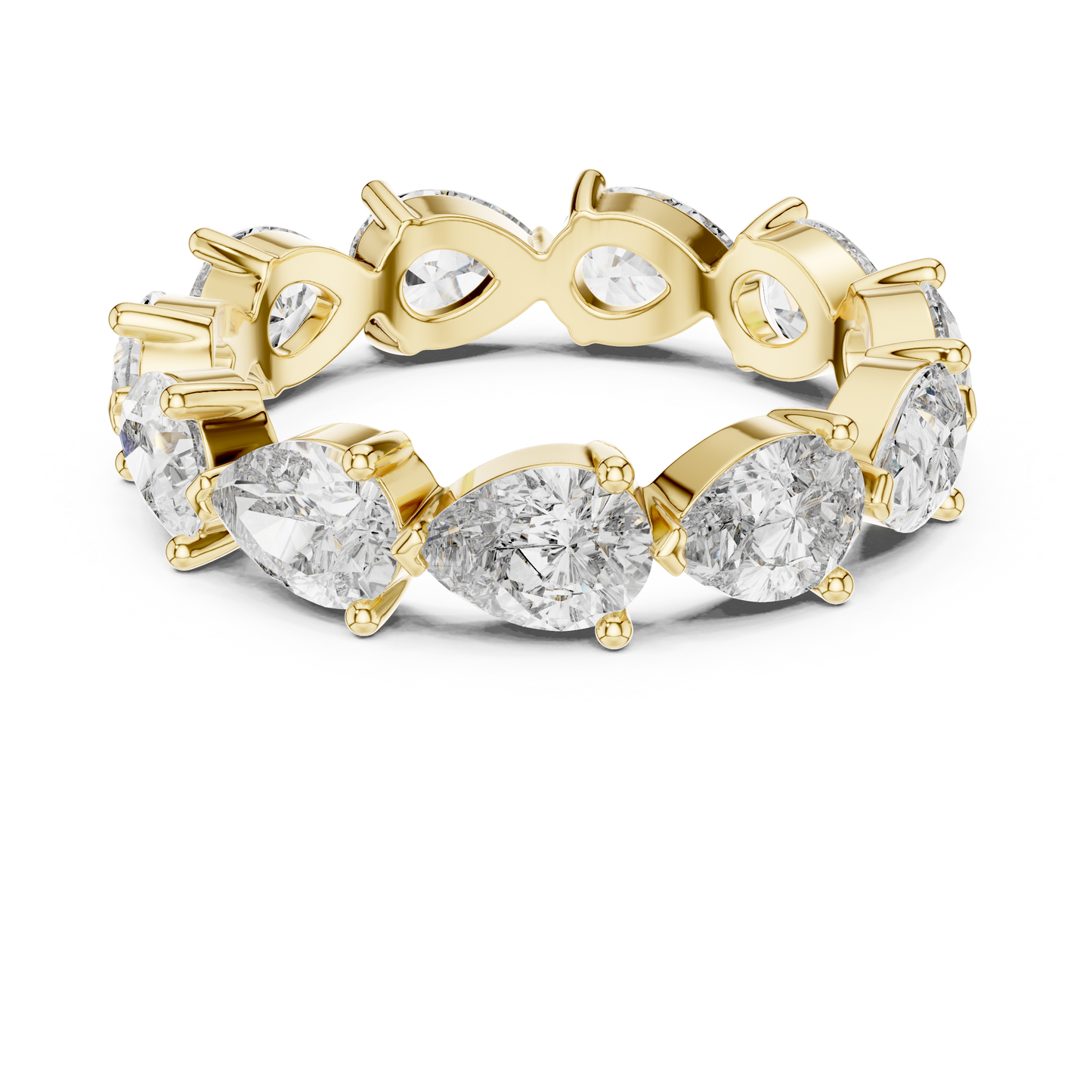 Anillo Eternity con Diamantes Corte Pera 3.13ctw en Córdoba, España | Diamante Creado en Laboratorio Color D Claridad VS | Oro 10K/18K, Plata y Platino (Tallas Disponibles 8-20)