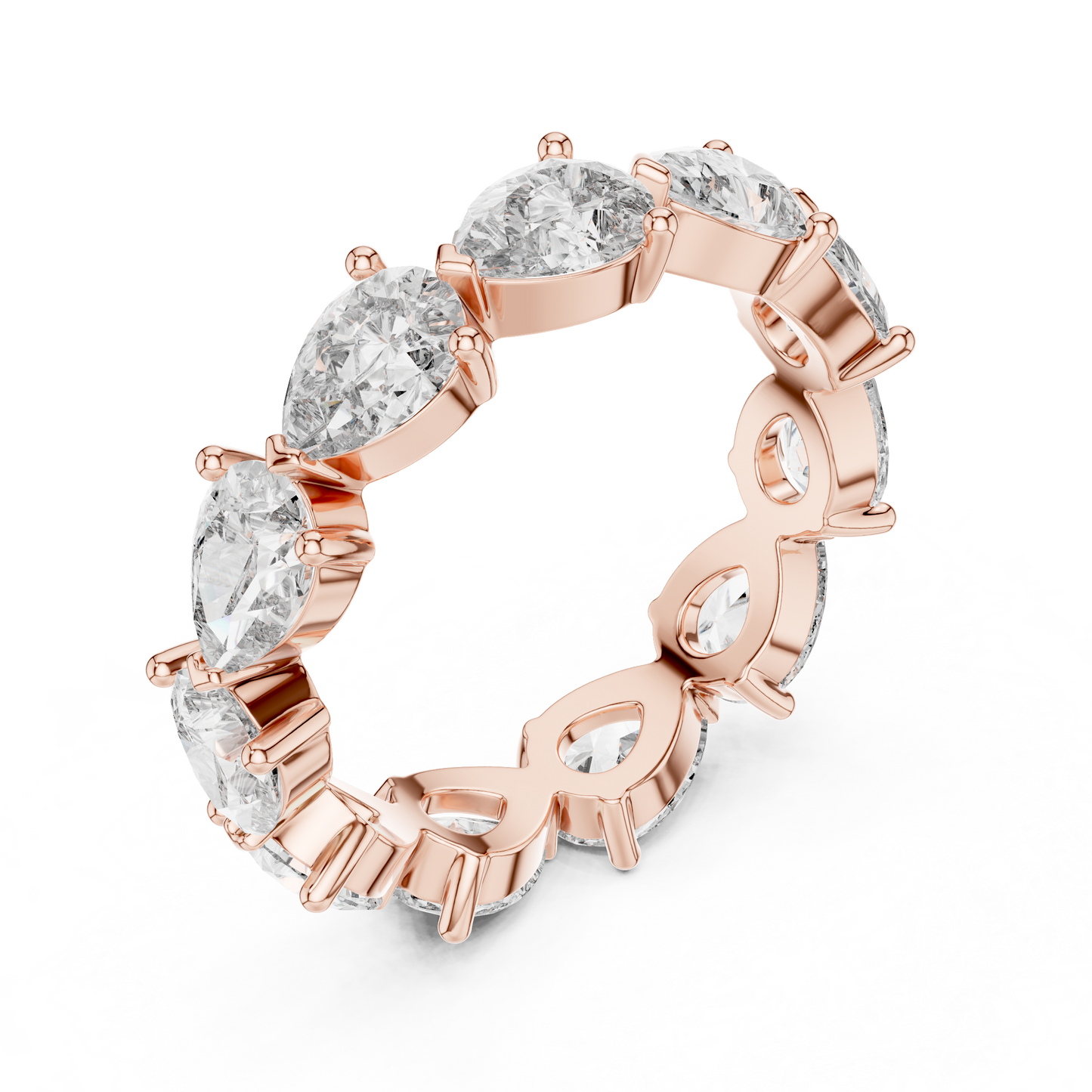 Anillo Eternity con Diamantes Corte Pera 3.13ctw en Córdoba, España | Diamante Creado en Laboratorio Color D Claridad VS | Oro 10K/18K, Plata y Platino (Tallas Disponibles 8-20)
