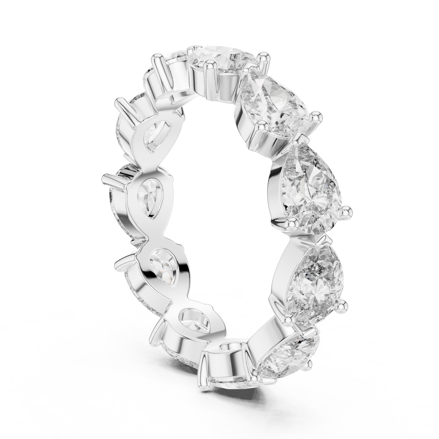 Anillo Eternity con Diamantes Corte Pera 3.13ctw en Córdoba, España | Diamante Creado en Laboratorio Color D Claridad VS | Oro 10K/18K, Plata y Platino (Tallas Disponibles 8-20)