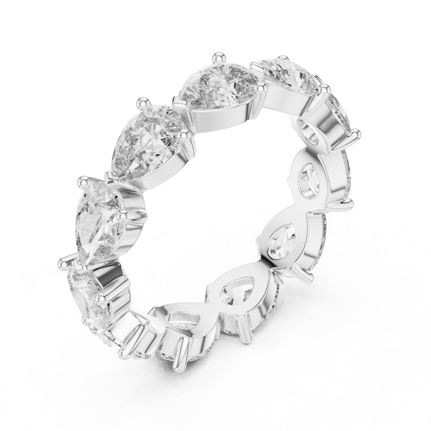 Anillo Eternity con Diamantes Corte Pera 3.13ctw en Córdoba, España | Diamante Creado en Laboratorio Color D Claridad VS | Oro 10K/18K, Plata y Platino (Tallas Disponibles 8-20)