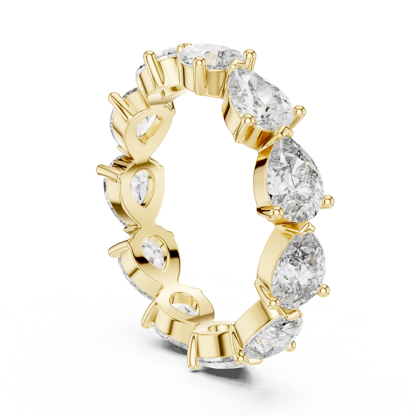 Anillo Eternity con Diamantes Corte Pera 3.13ctw en Córdoba, España | Diamante Creado en Laboratorio Color D Claridad VS | Oro 10K/18K, Plata y Platino (Tallas Disponibles 8-20)