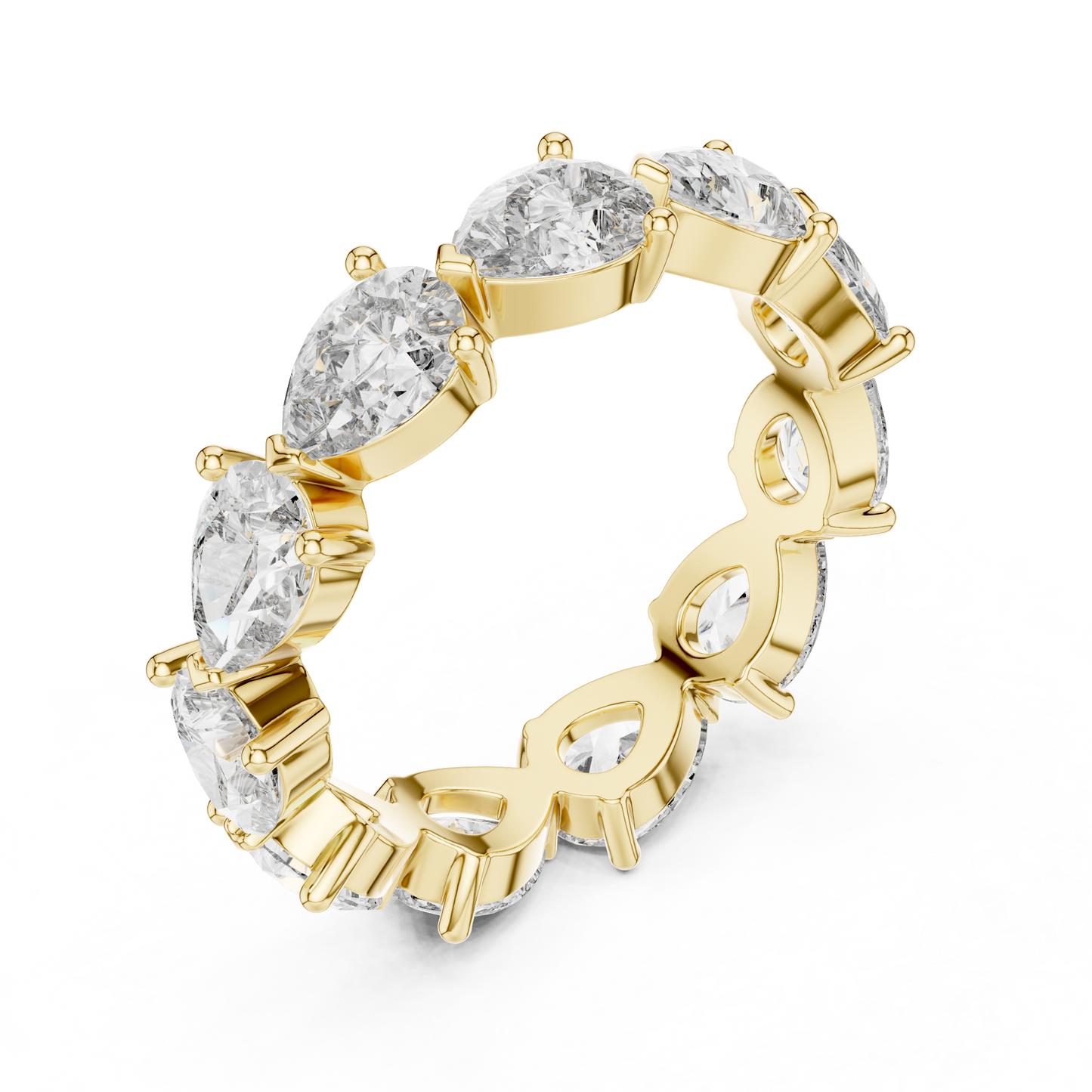 Anillo Eternity con Diamantes Corte Pera 3.13ctw en Córdoba, España | Diamante Creado en Laboratorio Color D Claridad VS | Oro 10K/18K, Plata y Platino (Tallas Disponibles 8-20)