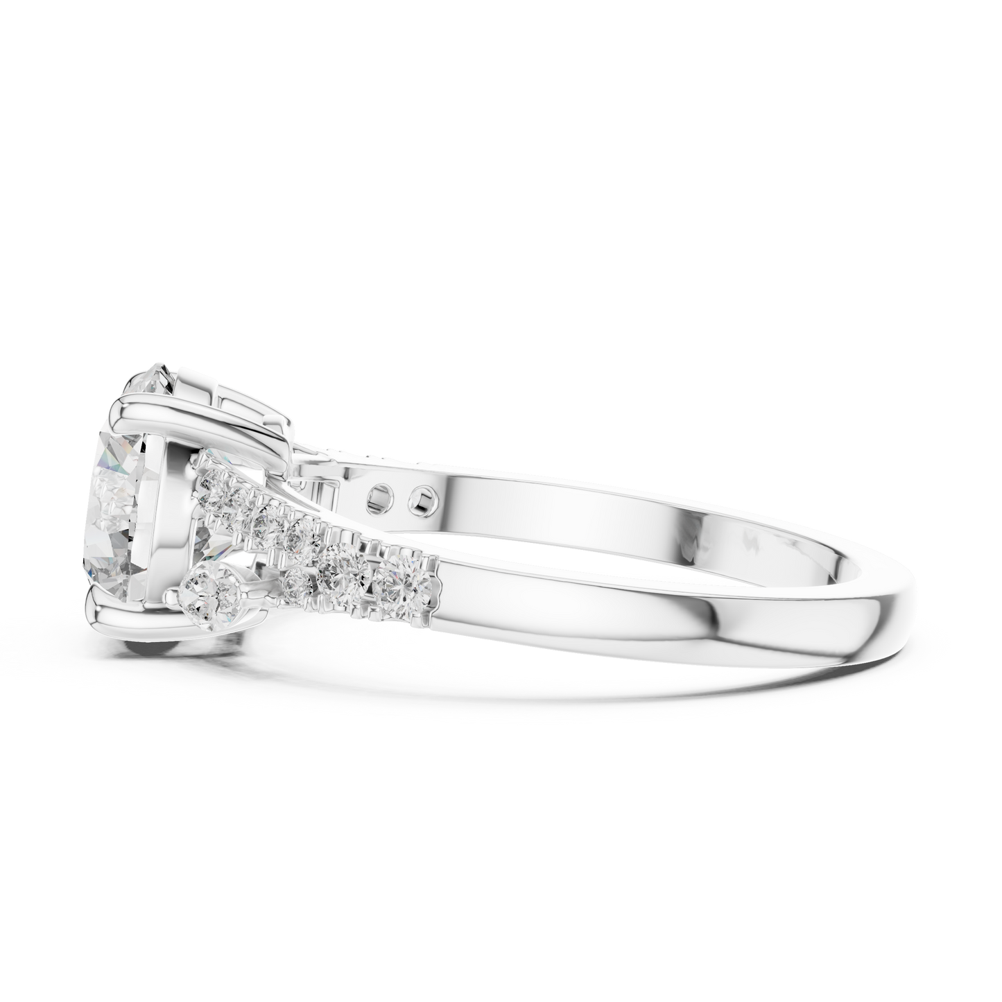 Anillo Solitario 2.27ctw con Diamante Central Redondo y Acentos Marquise Creados en Laboratorio | Color D Claridad VS | Oro 10K/18K, Plata y Platino (Tallas 8-20 Disponibles)
