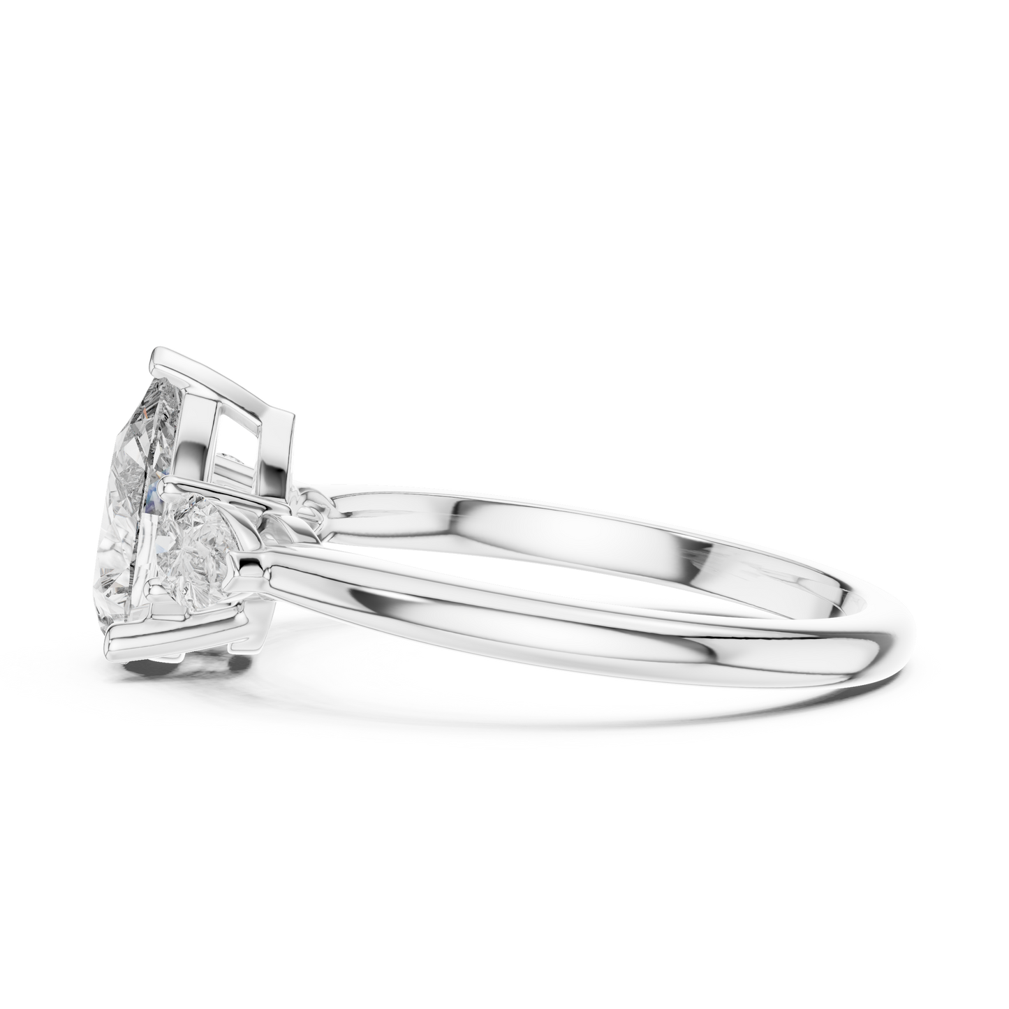 Anillo de Tres Piedras con Diamantes Corte Pera 1.53ctw en Córdoba, España| Diamante Creado en Laboratorio Color D Claridad VS | Oro 10K/18K, Plata y Platino (Tallas Disponibles 8–20)