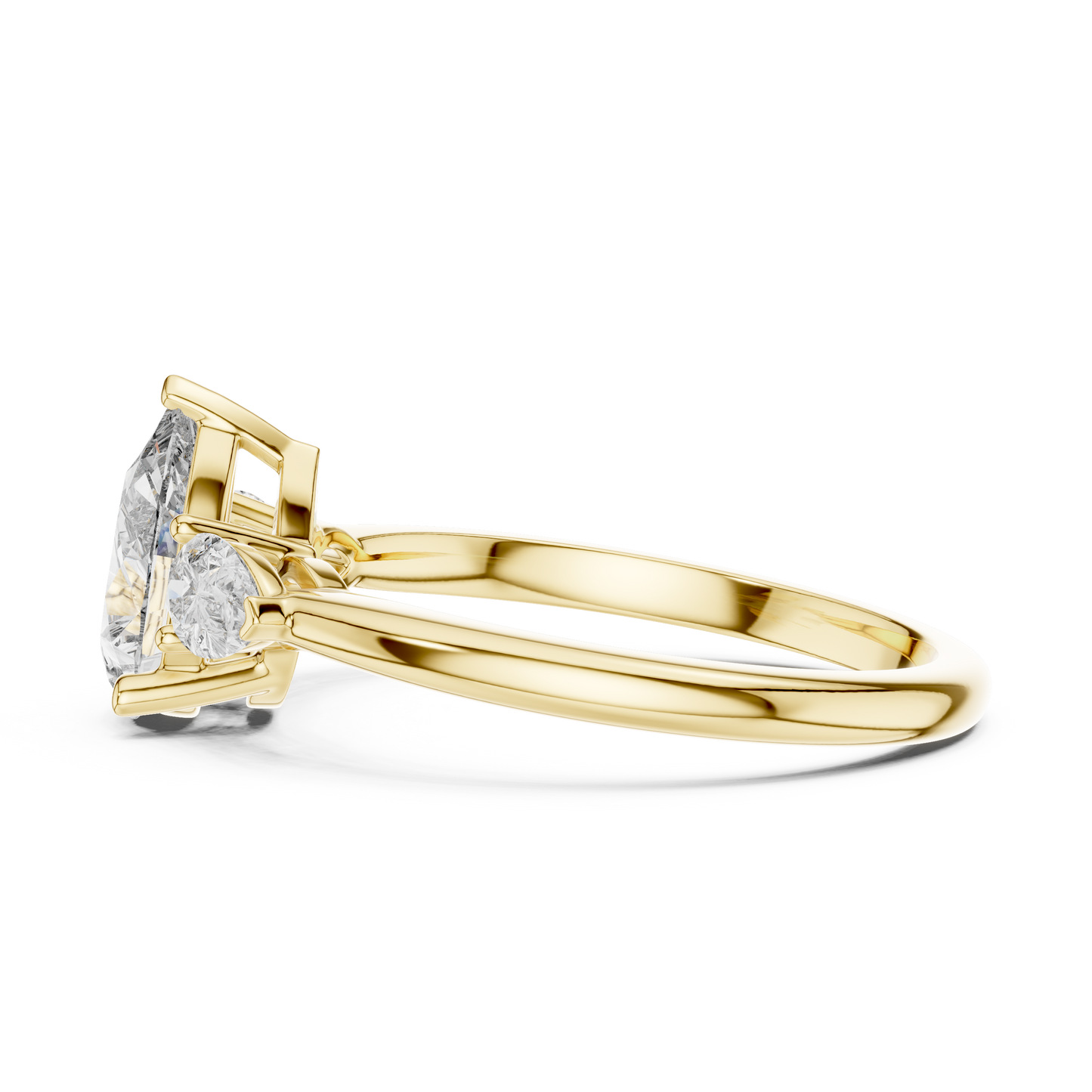 Anillo de Tres Piedras con Diamantes Corte Pera 1.53ctw en Córdoba, España| Diamante Creado en Laboratorio Color D Claridad VS | Oro 10K/18K, Plata y Platino (Tallas Disponibles 8–20)