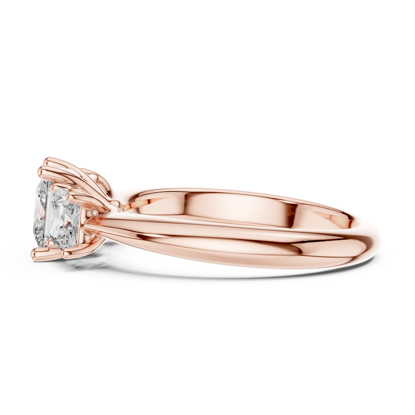 Anillo Tres Piedras Princess Cut 2.00ctw con Diamantes de Laboratorio en Córdoba, España | Color D, Claridad VS | Oro 10K/18K, Plata y Platino (Tallas disponibles 8–20)