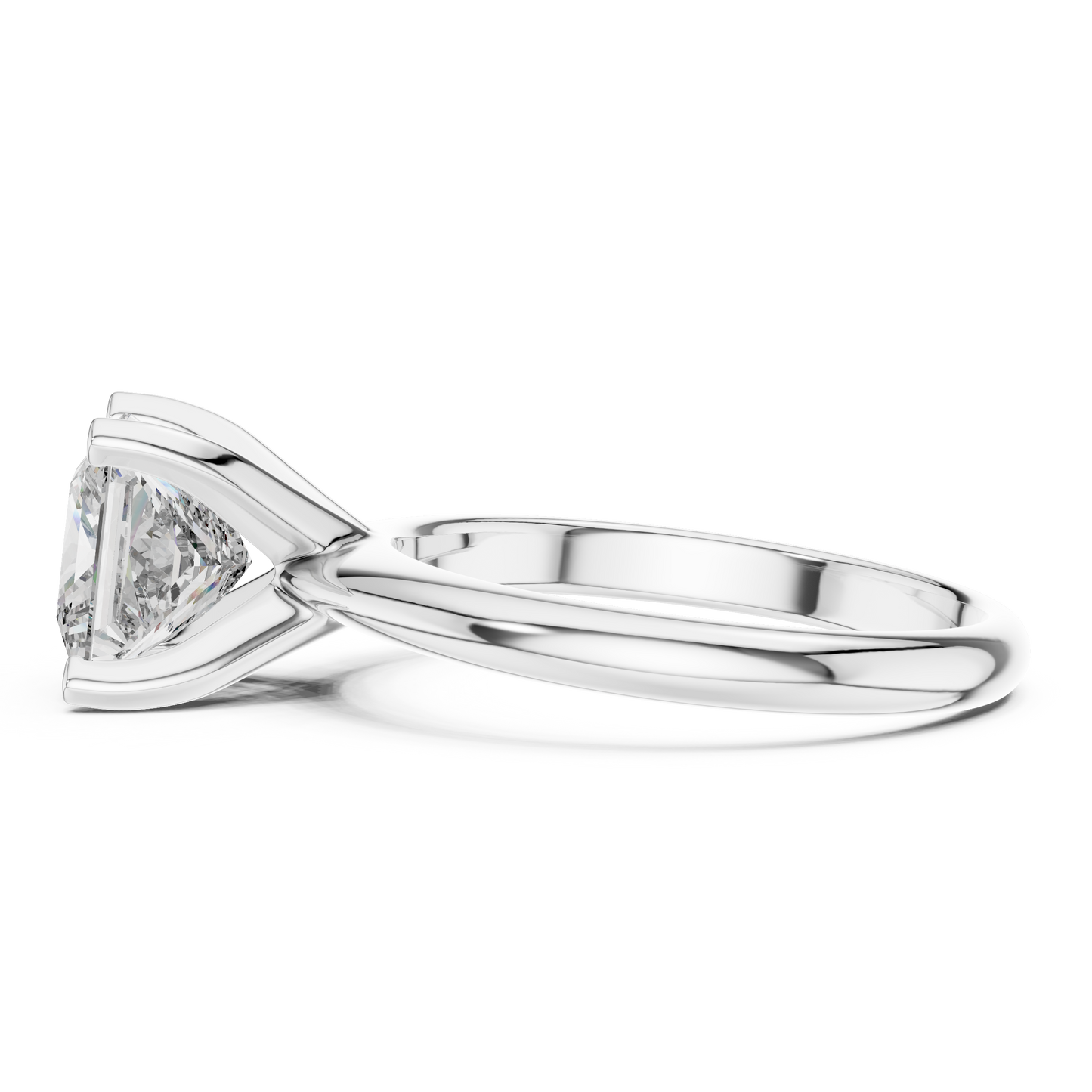 Anillo de Compromiso Solitario con Diamante Princess de 2.00ct | Diamante Creado en Laboratorio Color D Claridad VS | Oro 10K/18K, Plata y Platino (Tallas Disponibles 8-20)