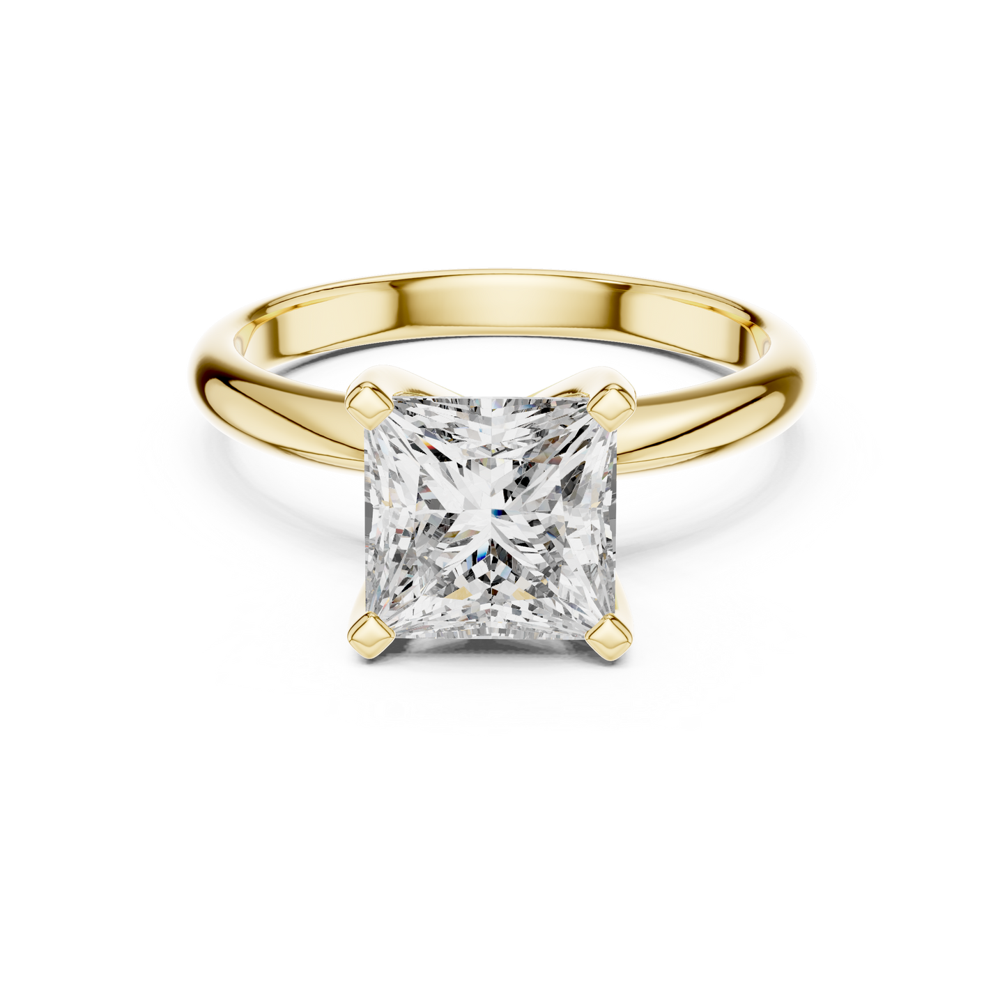 Anillo de Compromiso Solitario con Diamante Princess de 2.00ct | Diamante Creado en Laboratorio Color D Claridad VS | Oro 10K/18K, Plata y Platino (Tallas Disponibles 8-20)
