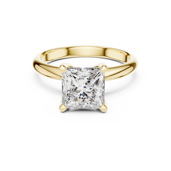 Anillo de Compromiso Solitario con Diamante Princess de 2.00ct en Córdoba, España | Diamante Creado en Laboratorio Color D Claridad VS | Oro 10K/18K, Plata y Platino (Tallas Disponibles 8-20)