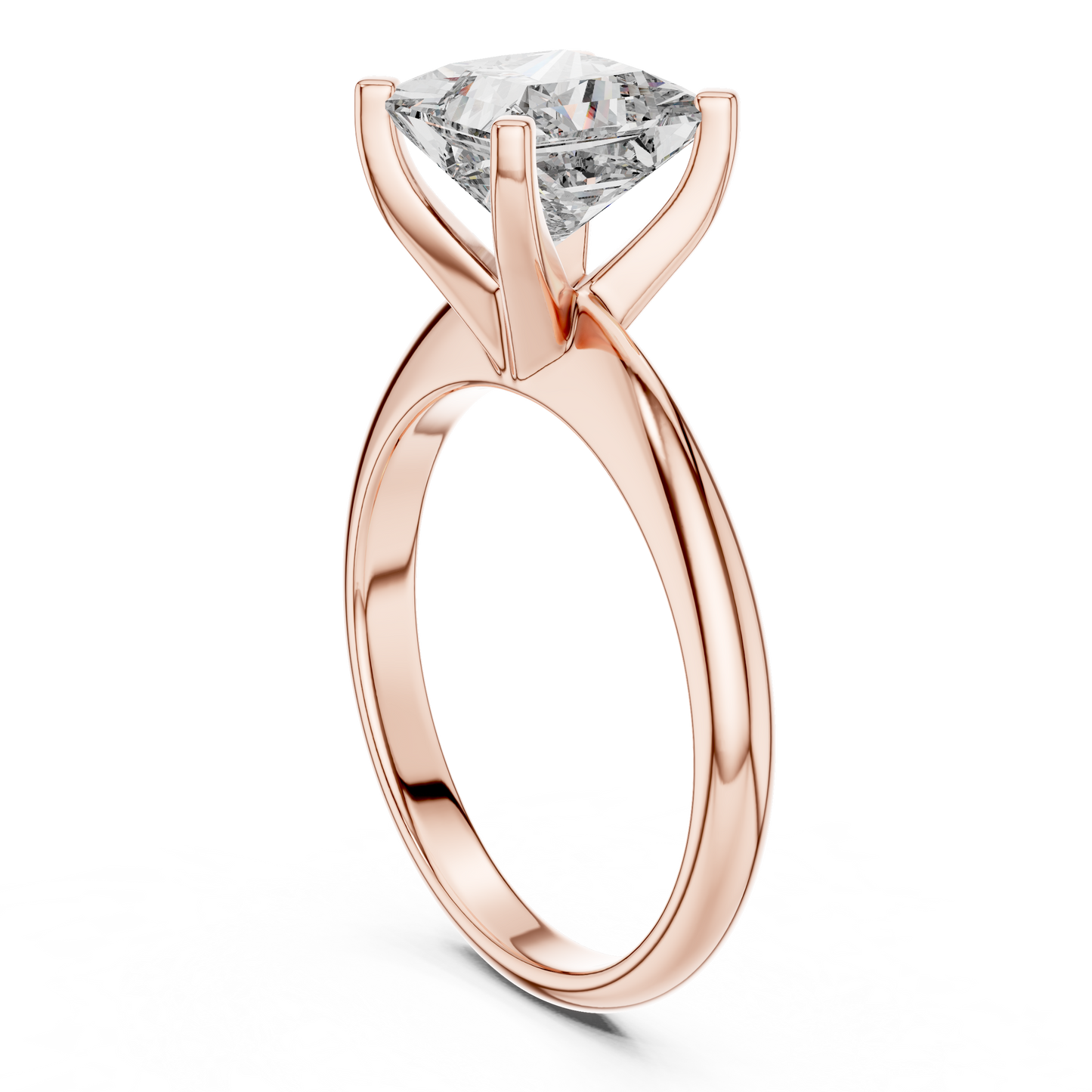 Anillo de Compromiso Solitario con Diamante Princess de 2.00ct | Diamante Creado en Laboratorio Color D Claridad VS | Oro 10K/18K, Plata y Platino (Tallas Disponibles 8-20)