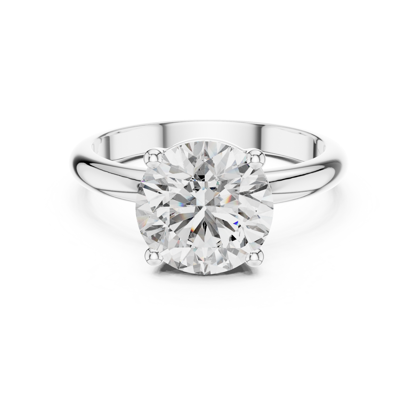 Anillo Solitario de Diamante Redondo Cultivado en Laboratorio 2.50ctw en Córdoba, España | Color D, Claridad VS | Oro 10K/18K, Plata y Platino (Tallas disponibles 8–20)