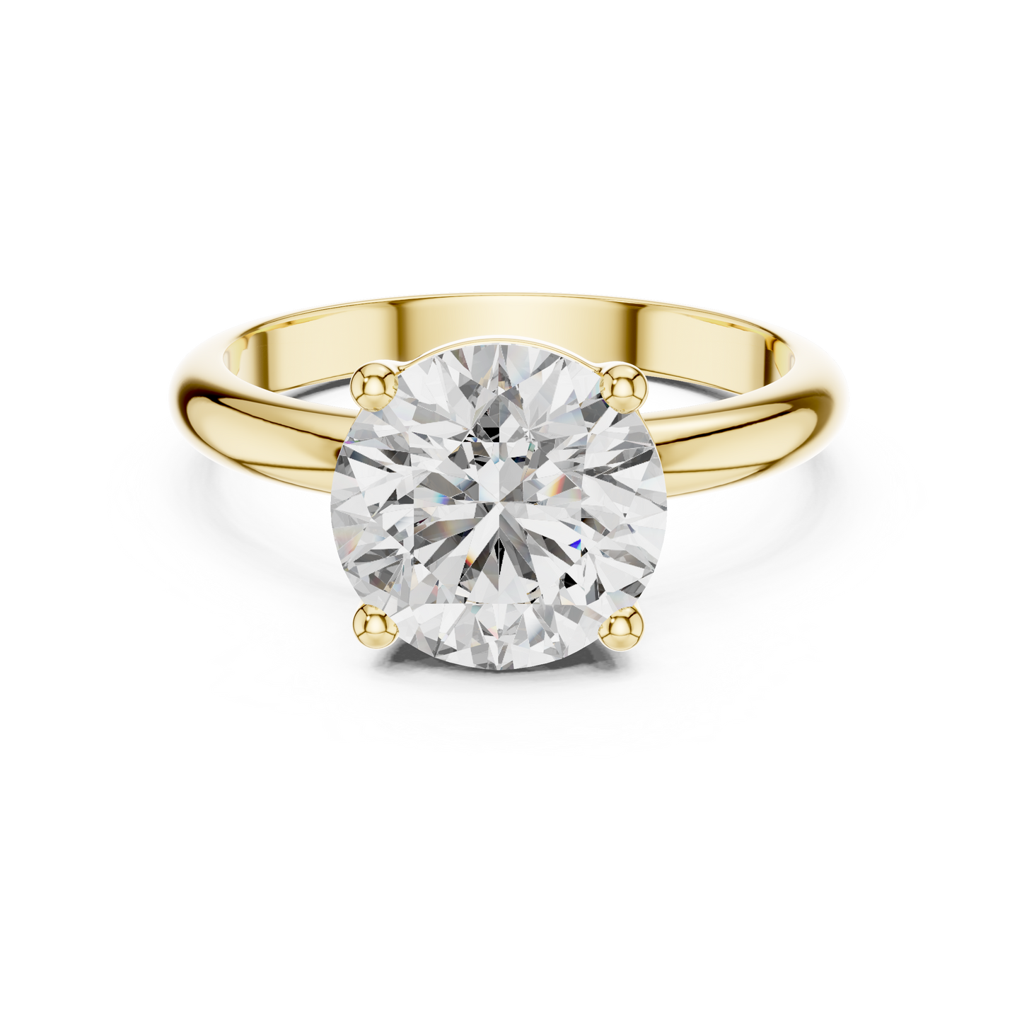 Anillo Solitario de Diamante Redondo Cultivado en Laboratorio 2.50ctw en Córdoba, España | Color D, Claridad VS | Oro 10K/18K, Plata y Platino (Tallas disponibles 8–20)