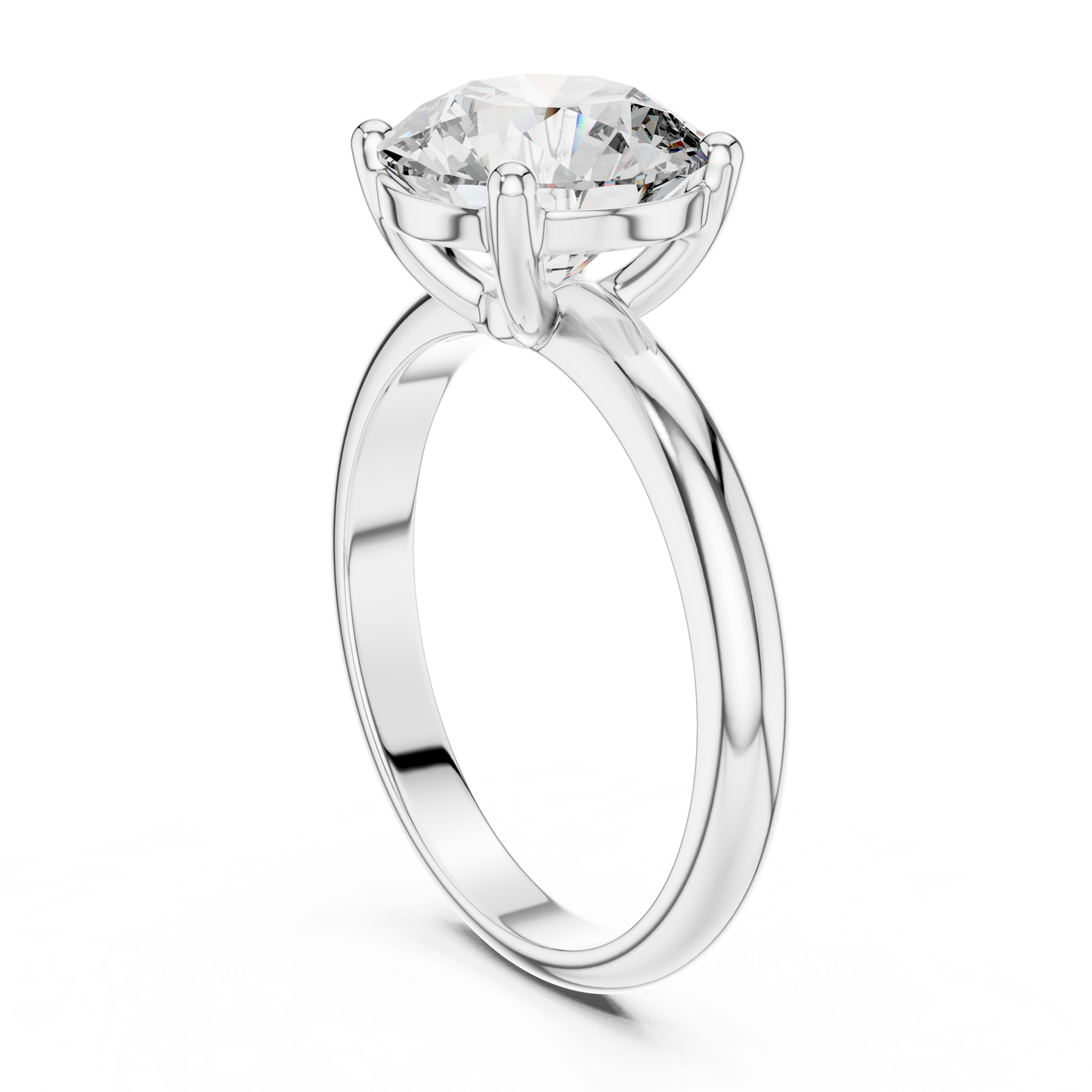 Anillo Solitario de Diamante Redondo Cultivado en Laboratorio 2.50ctw en Córdoba, España | Color D, Claridad VS | Oro 10K/18K, Plata y Platino (Tallas disponibles 8–20)