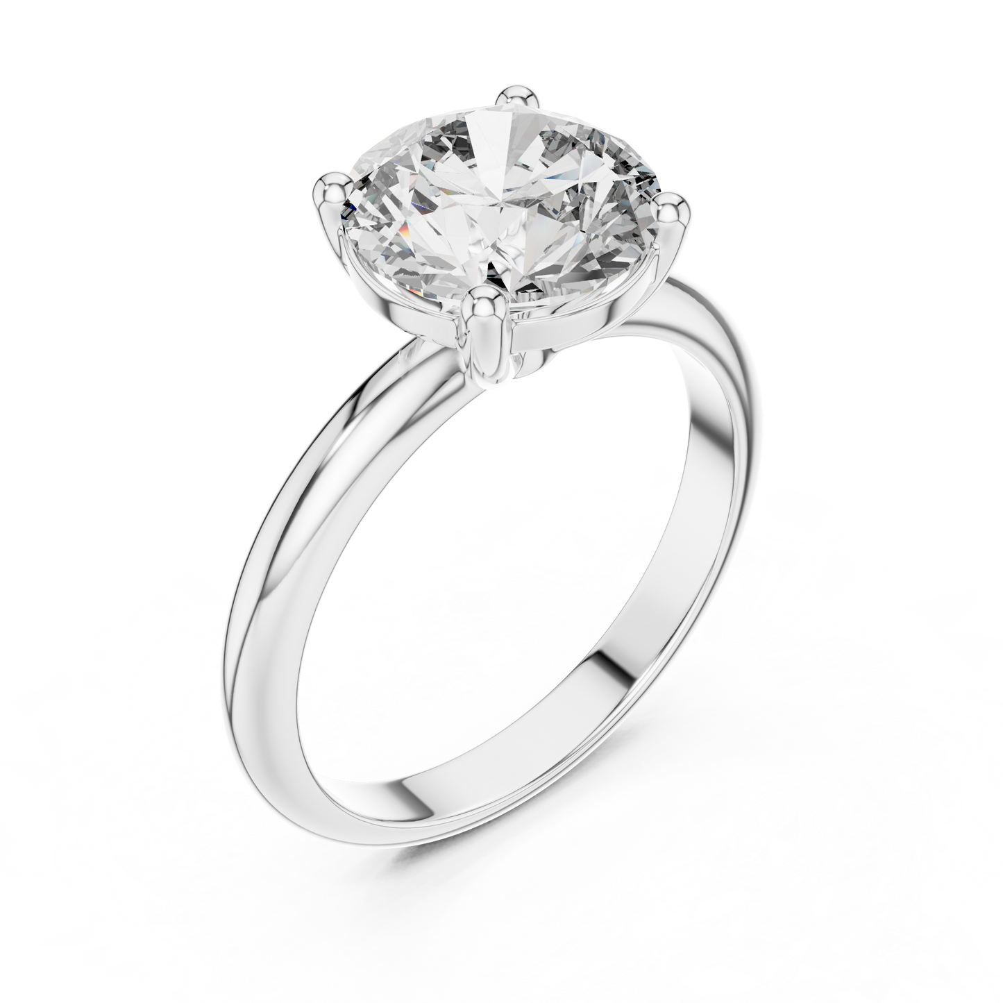 Anillo Solitario de Diamante Redondo Cultivado en Laboratorio 2.50ctw en Córdoba, España | Color D, Claridad VS | Oro 10K/18K, Plata y Platino (Tallas disponibles 8–20)
