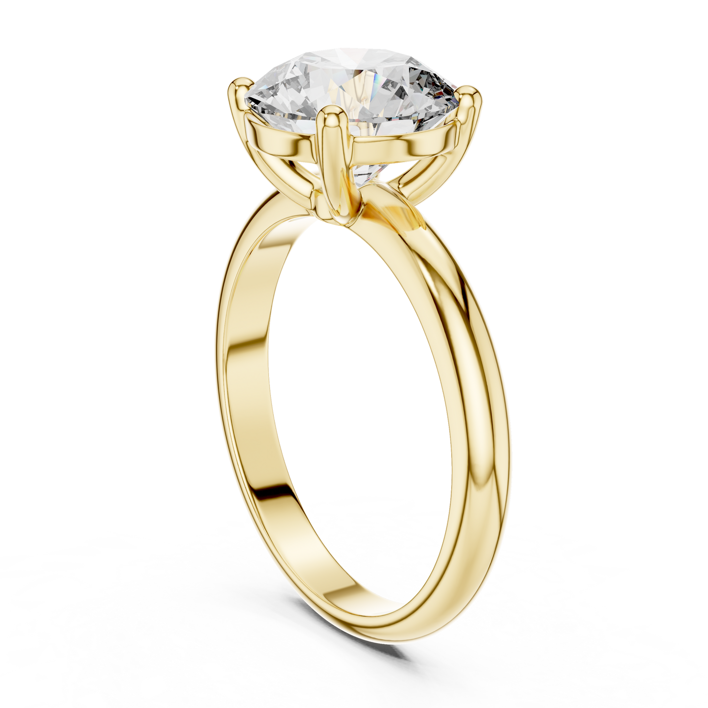 Anillo Solitario de Diamante Redondo Cultivado en Laboratorio 2.50ctw en Córdoba, España | Color D, Claridad VS | Oro 10K/18K, Plata y Platino (Tallas disponibles 8–20)