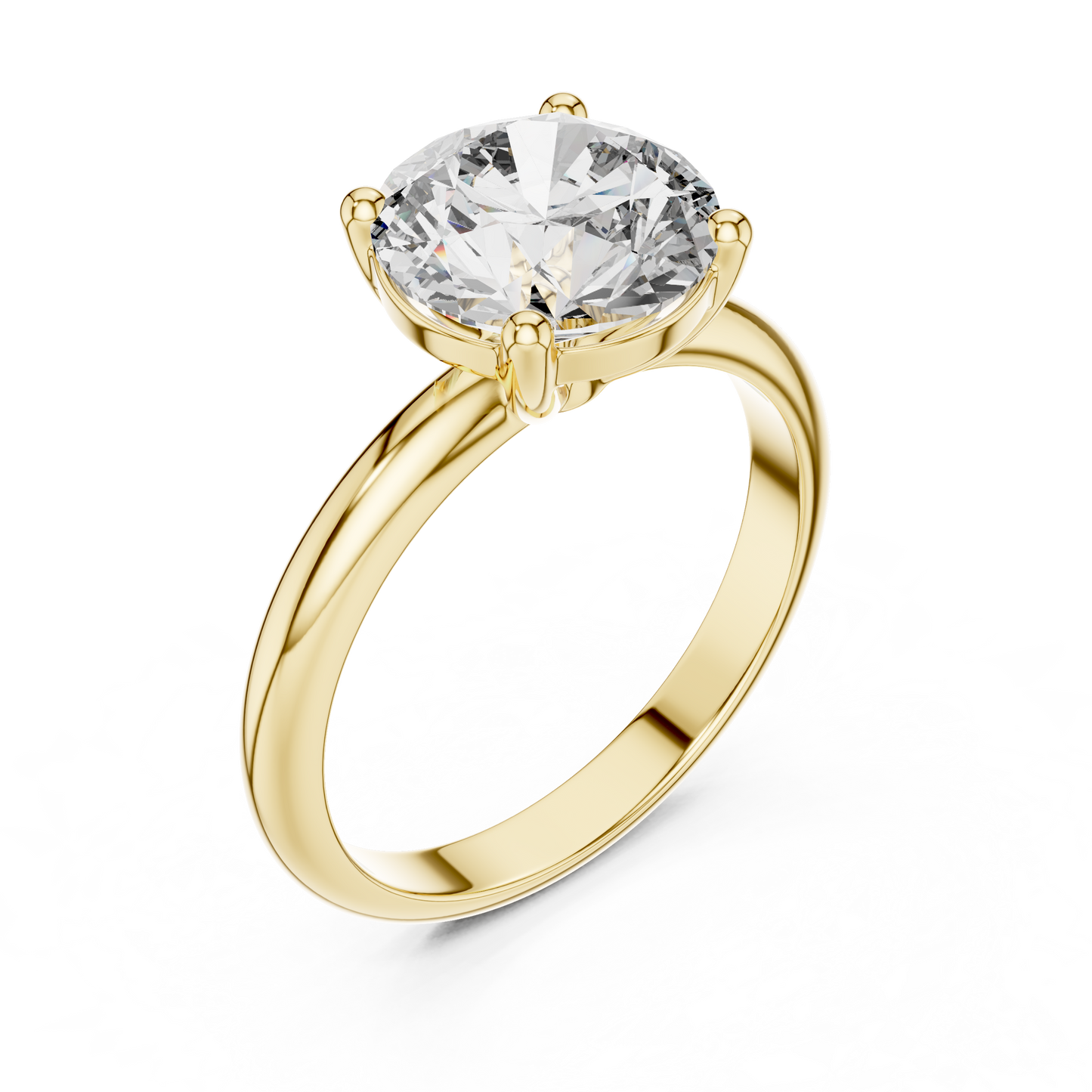 Anillo Solitario de Diamante Redondo Cultivado en Laboratorio 2.50ctw en Córdoba, España | Color D, Claridad VS | Oro 10K/18K, Plata y Platino (Tallas disponibles 8–20)
