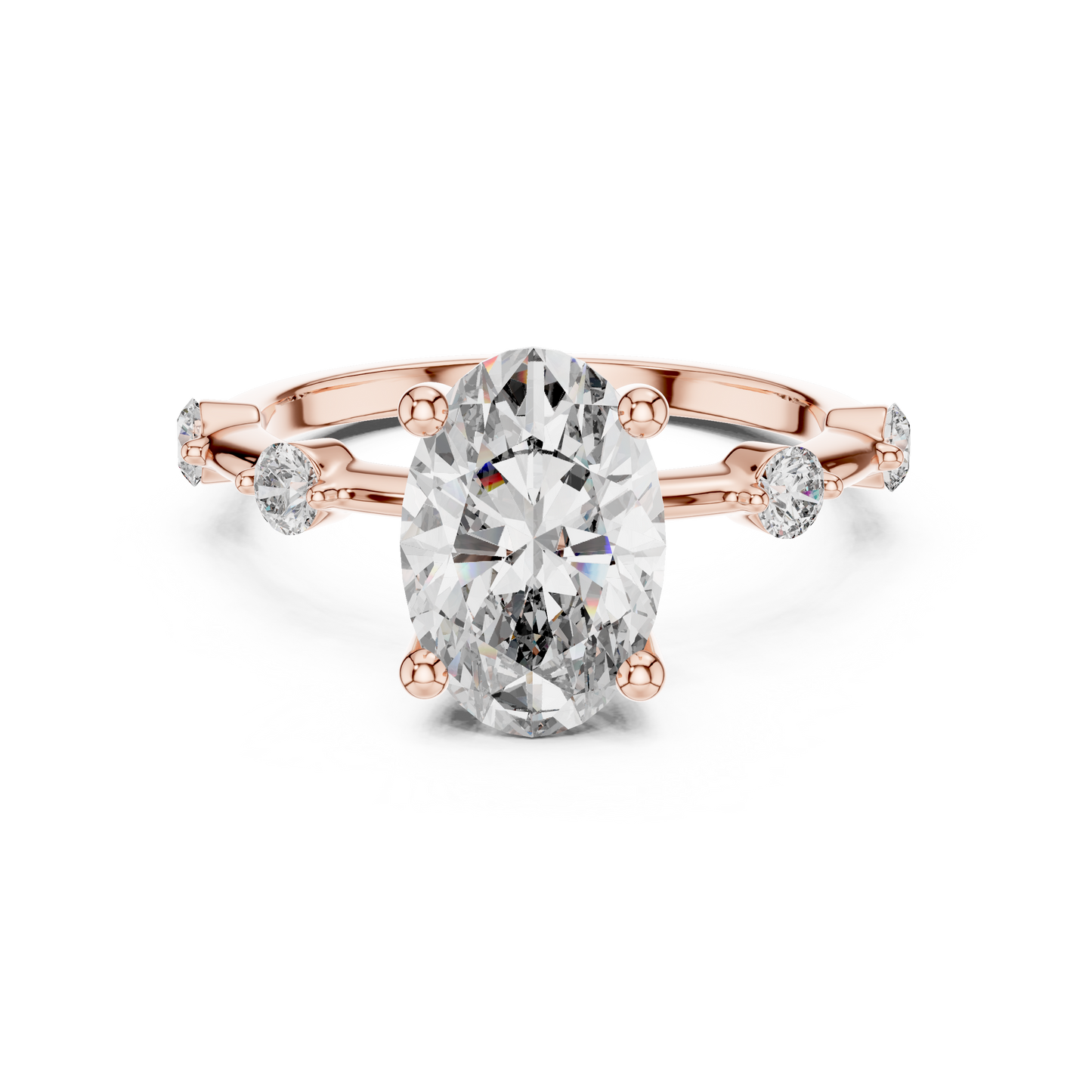Anillo Solitario Oval con Puente Acentuado de 2.24ct en Córdoba, España | Diamante Creado en Laboratorio Color D Claridad VS | Oro 10K/18K, Plata y Platino (Tallas Disponibles 8-20)