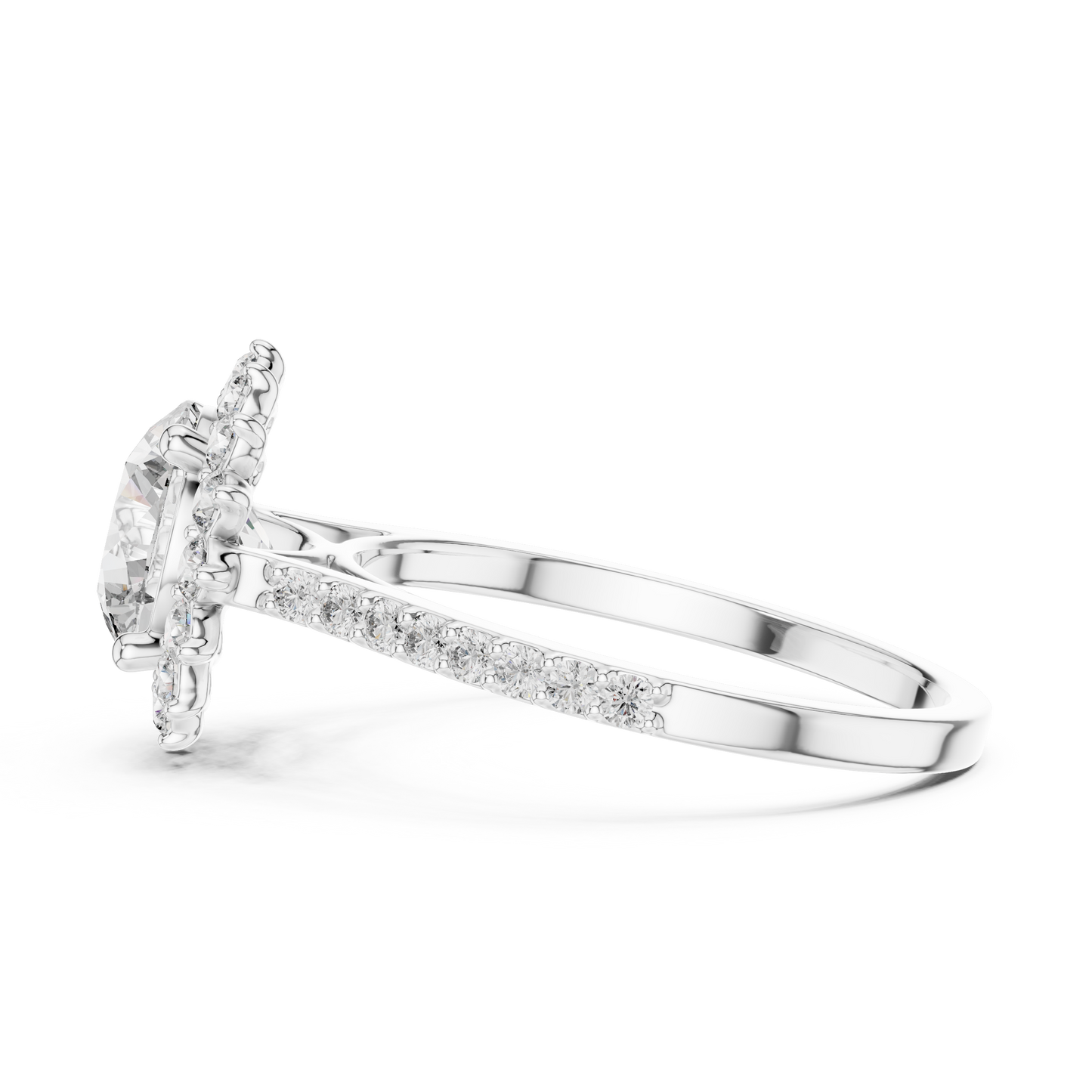Anillo de Compromiso Halo con Diamante Redondo de 1.98ct | Diamante Creado en Laboratorio Color D Claridad VS | Oro 10K/18K, Plata y Platino (Tallas Disponibles 8-20)