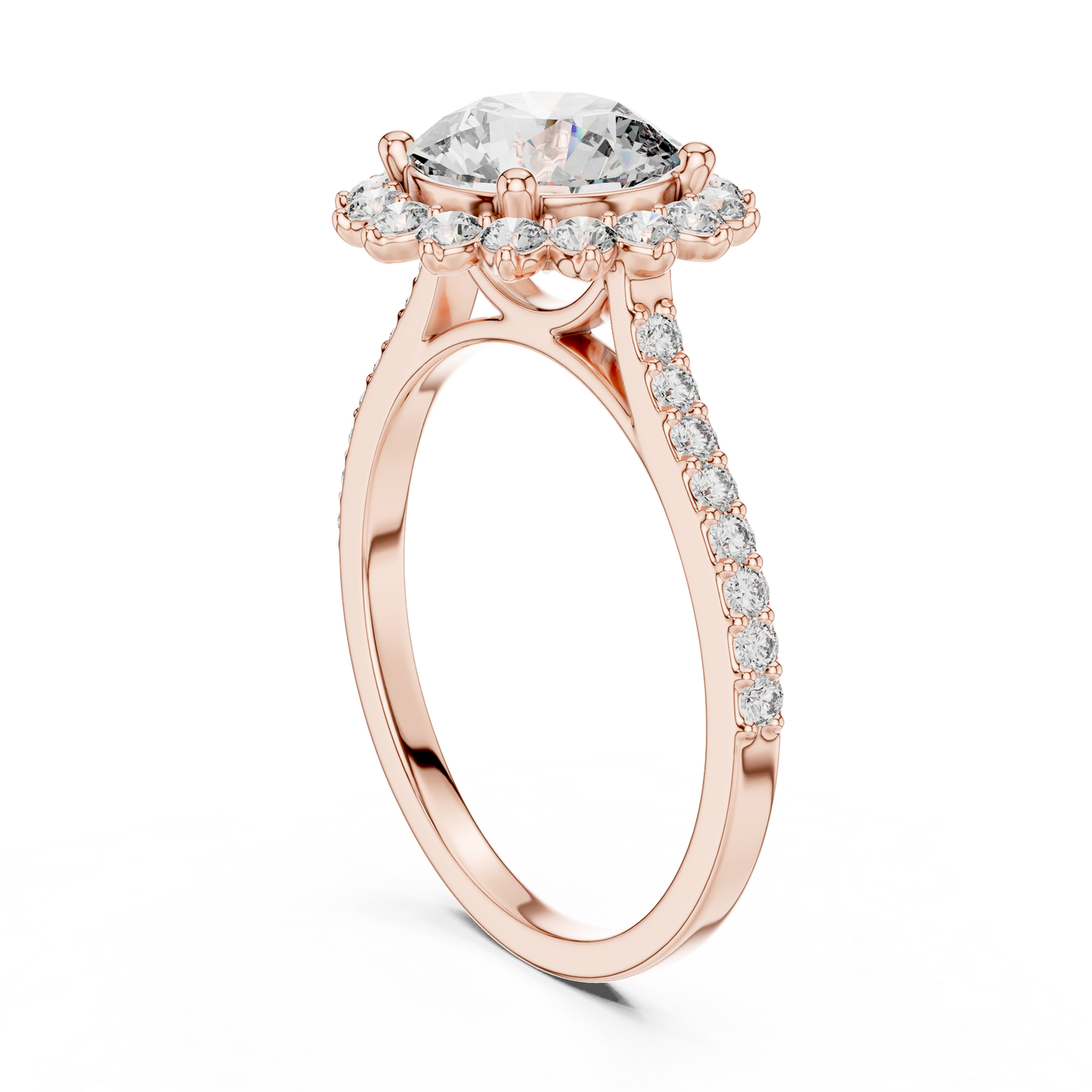 Anillo de Compromiso Halo con Diamante Redondo de 1.98ct | Diamante Creado en Laboratorio Color D Claridad VS | Oro 10K/18K, Plata y Platino (Tallas Disponibles 8-20)