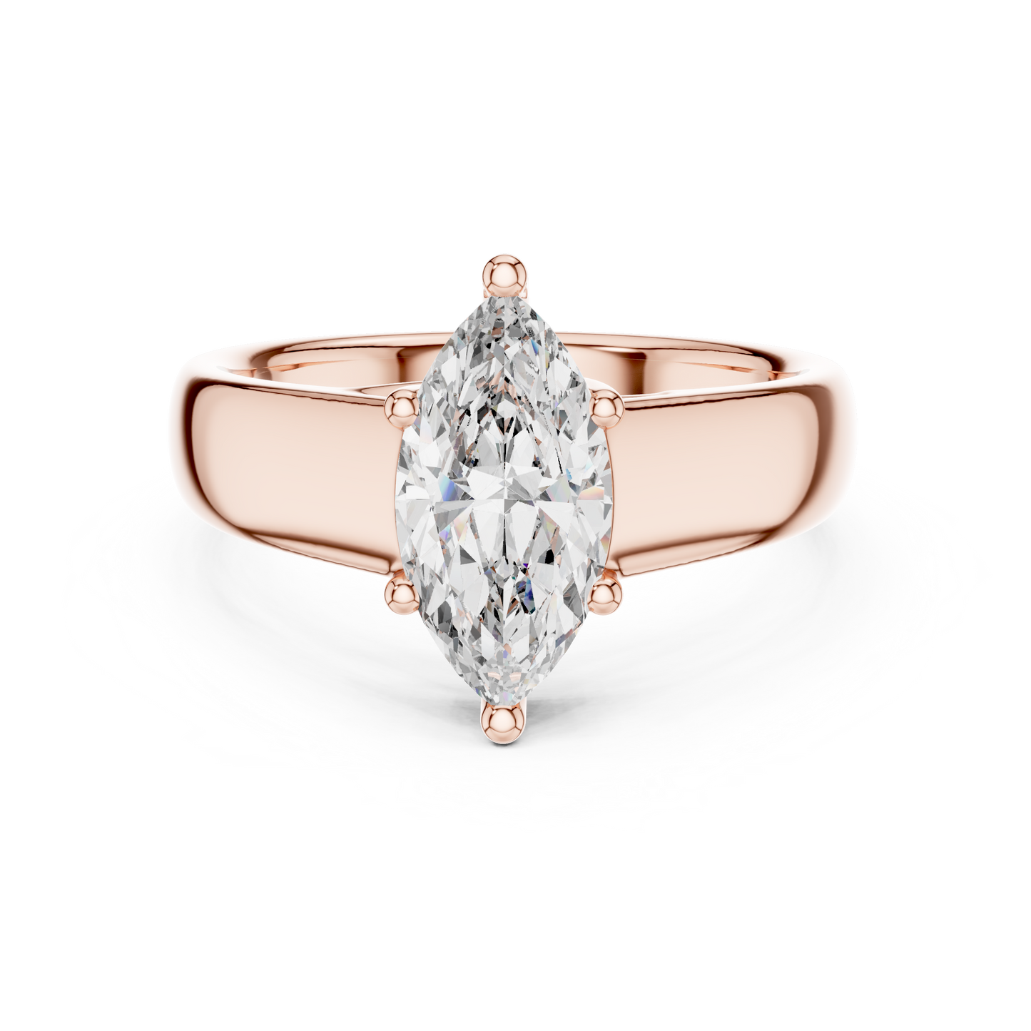 Anillo de Compromiso Solitario Marquise de 2.00ct | Diamante Creado en Laboratorio Color D Claridad VS | Oro 10K/18K, Plata y Platino (Tallas Disponibles 8-20)