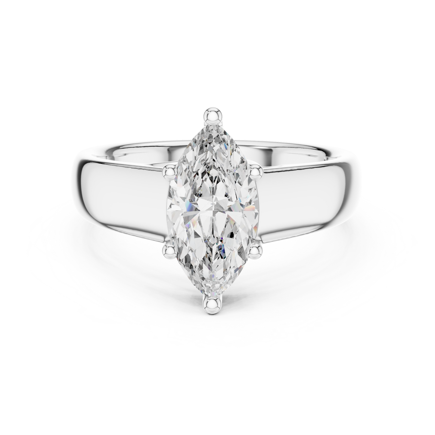 Anillo de Compromiso Solitario Marquise de 2.00ct | Diamante Creado en Laboratorio Color D Claridad VS | Oro 10K/18K, Plata y Platino (Tallas Disponibles 8-20)